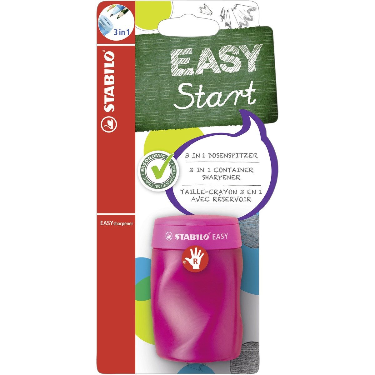 STABILO Anspitzer STABILO Spitzdose EASYsharpener 3in1 RH pink Blister