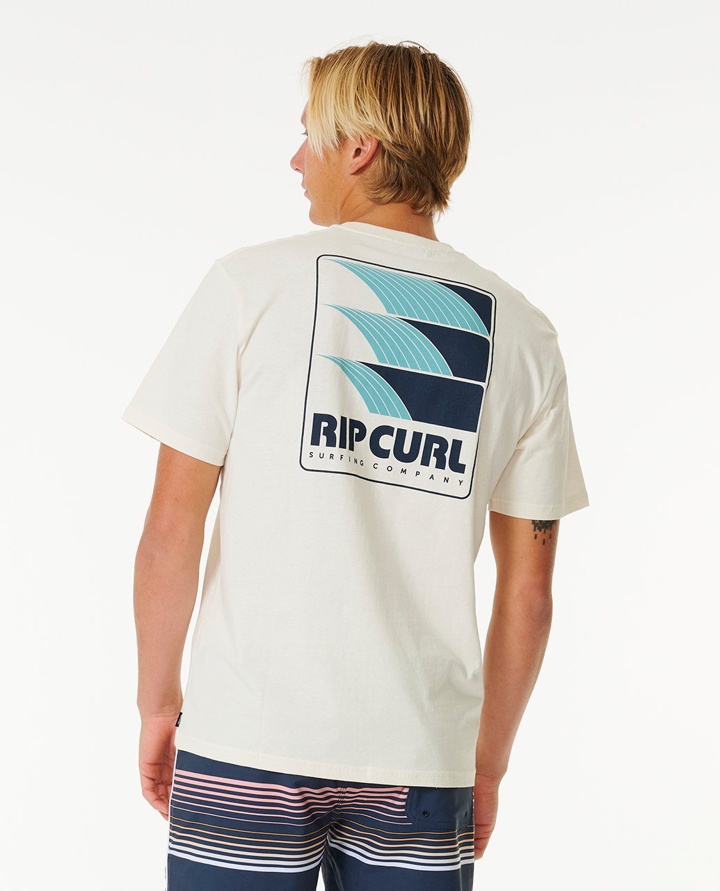 Rip Curl Print-Shirt Line Up Surf Revival Kurzärmeliges bone T-Shirt