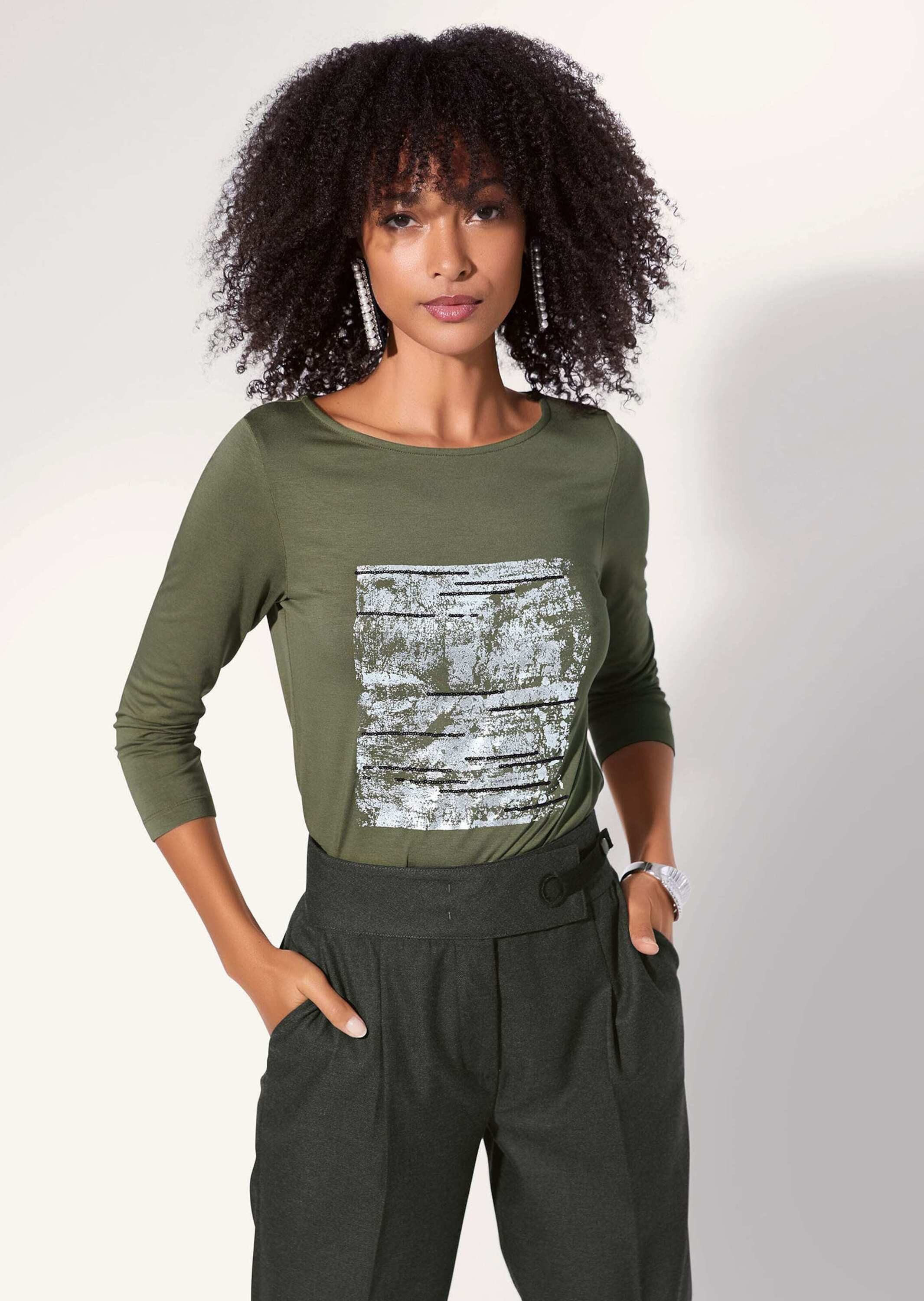 MADELEINE 3/4-Arm-Shirt Bedrucktes Jersey-Shirt mit 3/4-Ärmeln