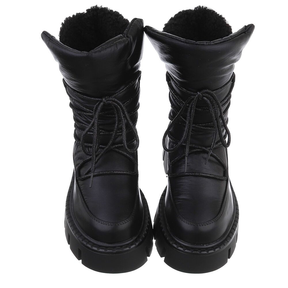 Ital-Design Damen Snowboots Freizeit Snowboots (88489464) Blockabsatz Stiefeletten in Schwarz – Bild 4 von 5