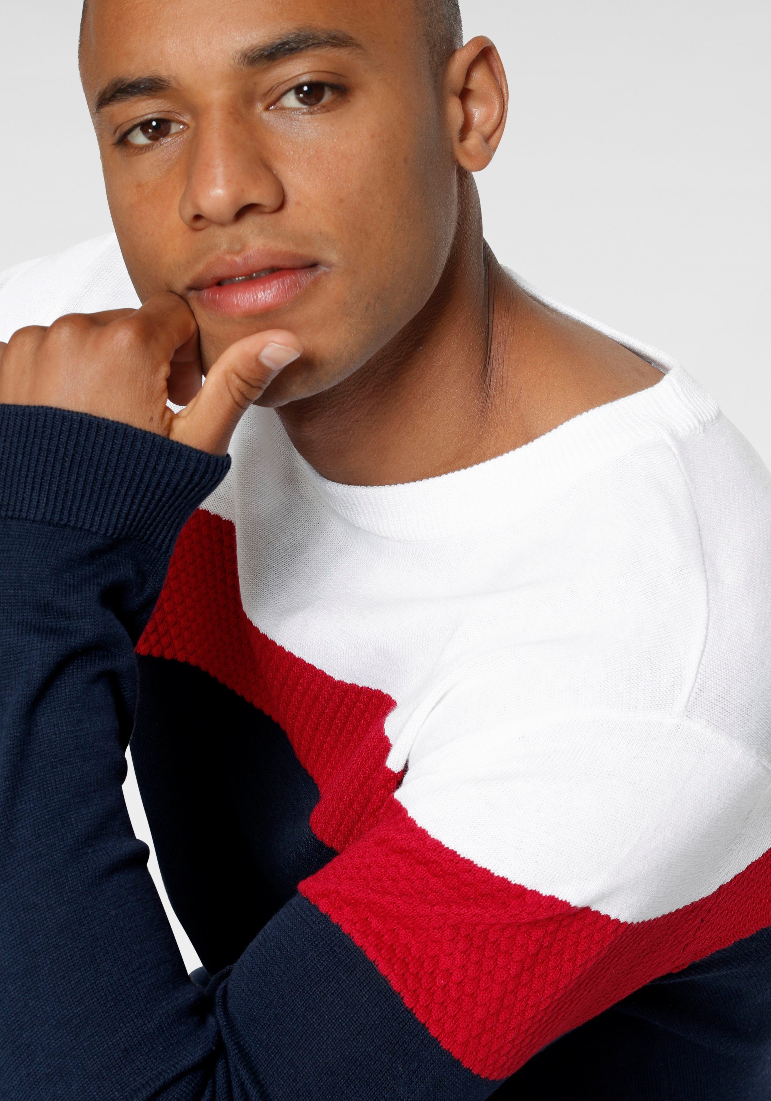 H.I.S Rundhalspullover neue Farben! Colorblocking, in leichter Strickqualit günstig online kaufen