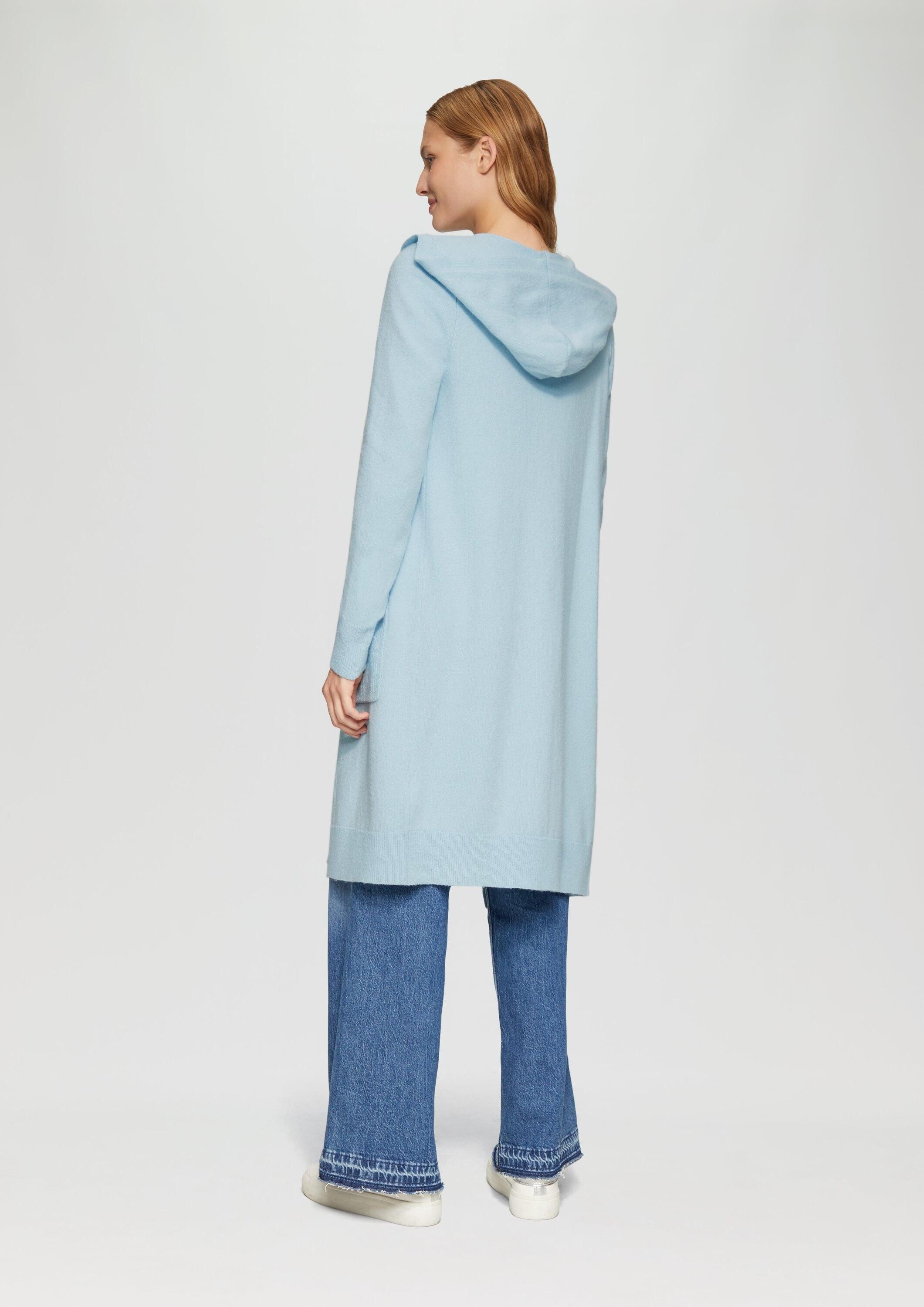 s.Oliver Cardigan Strickjacke Long-Cardigan mit Kapuze