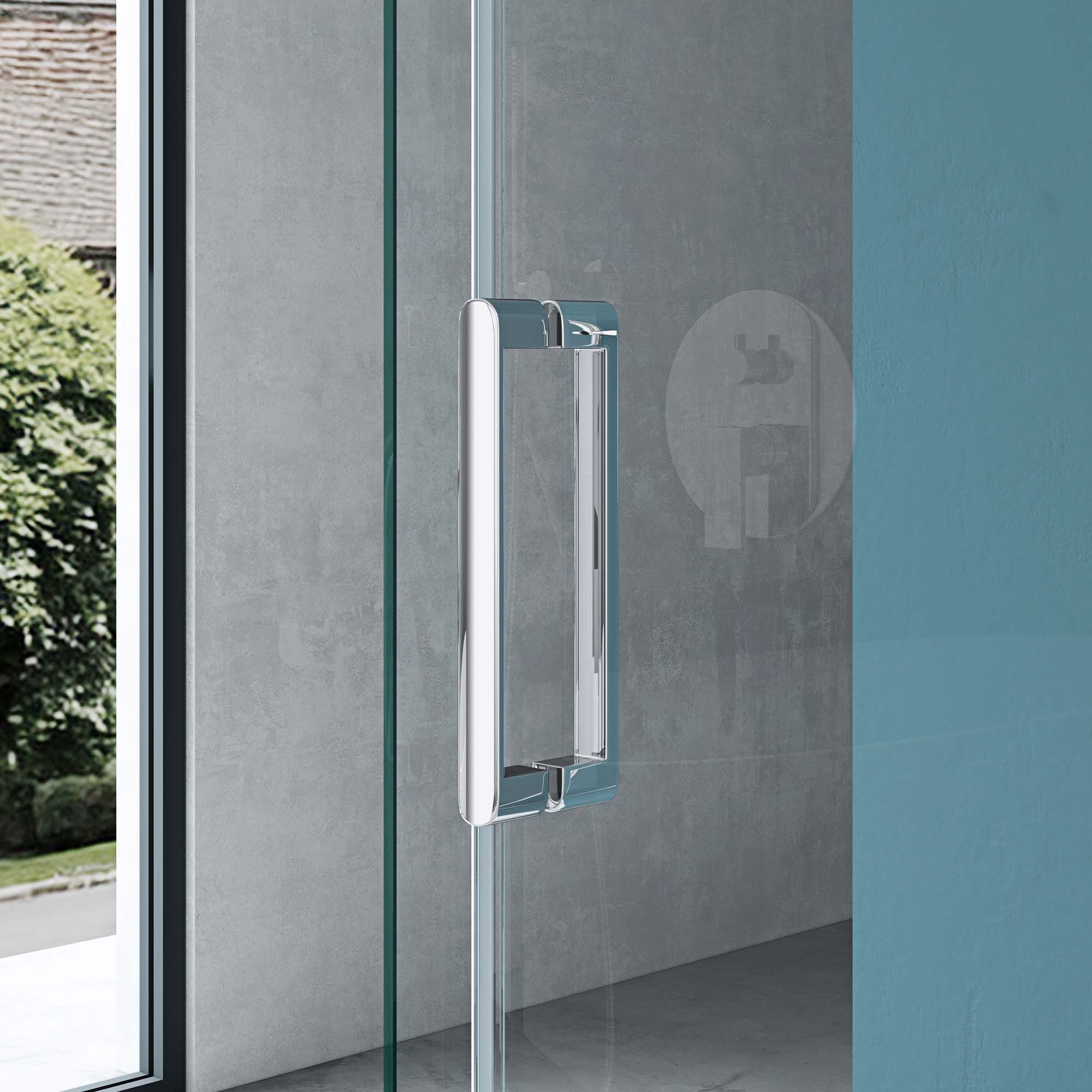 Mai & Mai Komplettdusche Duschkabine U-FORM Duschabtrennung 8mm ESG Glas Nano H:195cm R17-2UK, BxT: 100x75 cm, Einscheibensicherheitsglas, ebenerdiger Einbau mö – Bild 4 von 5
