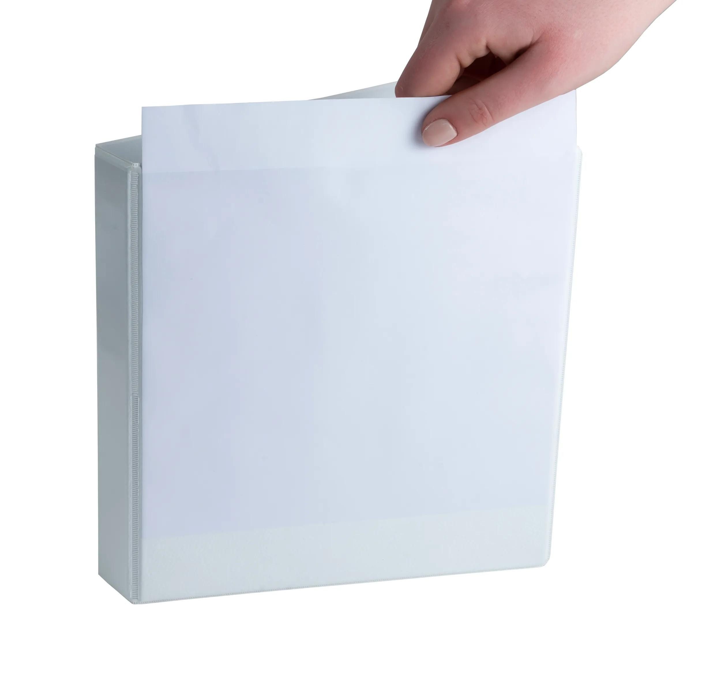 EXACOMPTA Ringbuchmappe 10x festes Ringbuch 2 Ringe in D-Form 20mm Rücken 40mm A5 Weiß 51021E, Personalisierbar Ringbücher