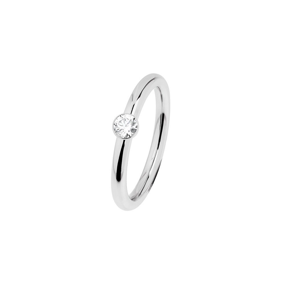 Ernstes Design Fingerring Evia Ring Edelstahl / Zirkonia R465.WH