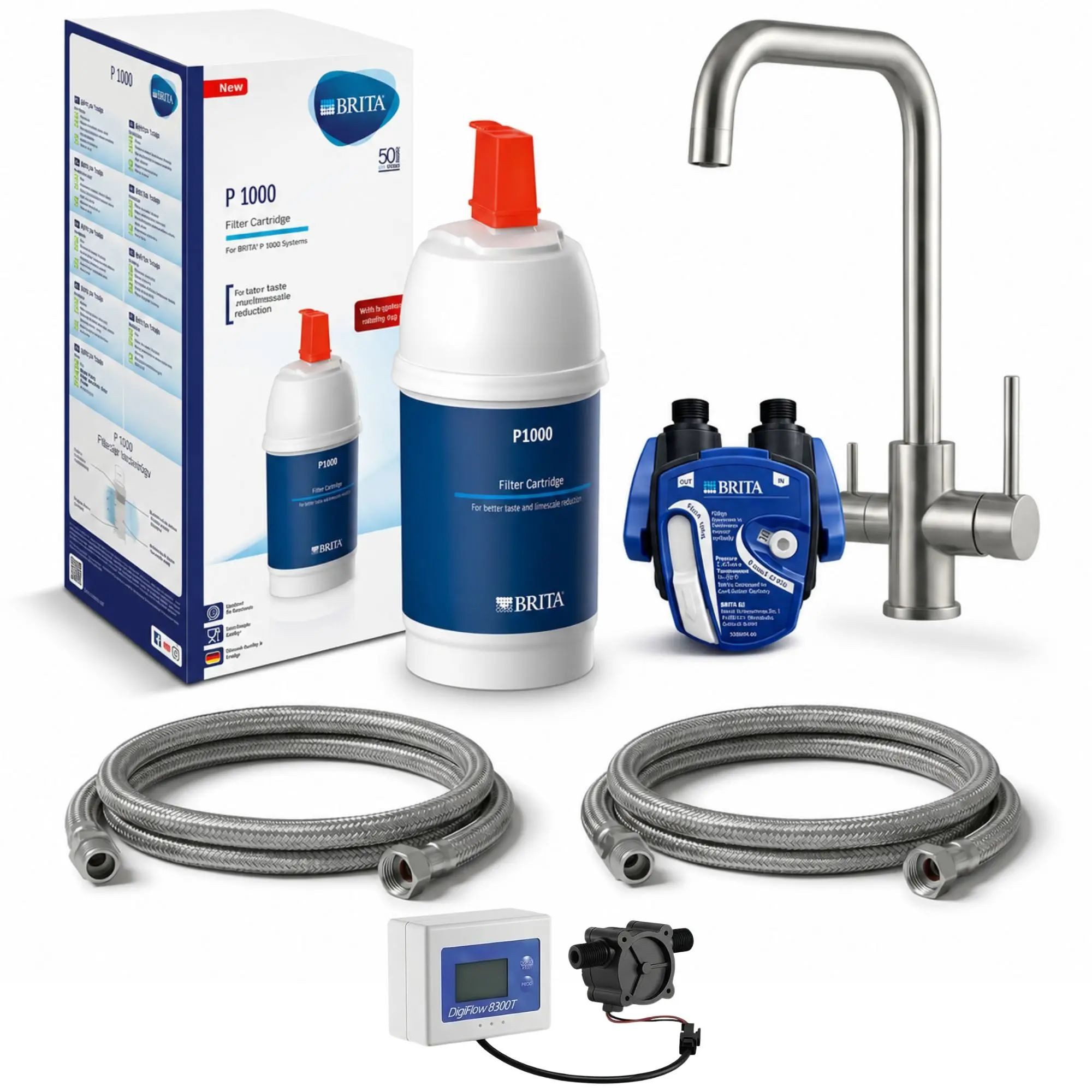 Neues Wasser Untertisch-Trinkwassersystem P1000 mit 3-Wege-Armatur