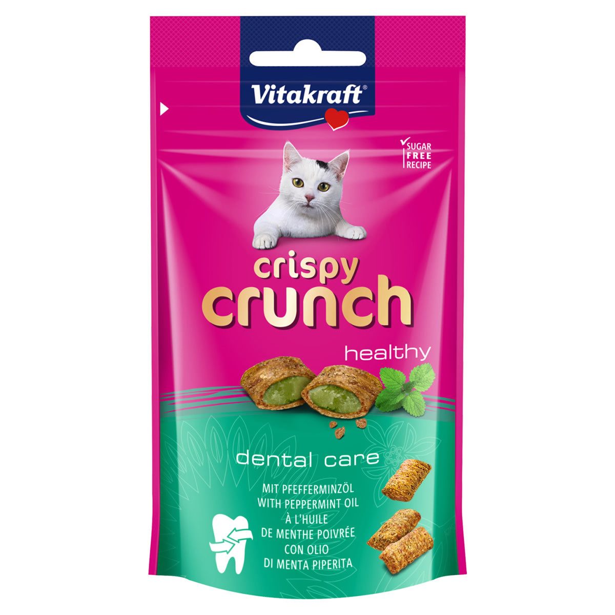 Vitakraft Crispy Crunch mit Pfefferminzöl 60 g, Snack für: Katze