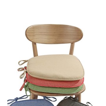 KIKI Stuhlkissen Stuhlpolster mit Bändern für Esszimmerstühle,Set mit 4 dicken