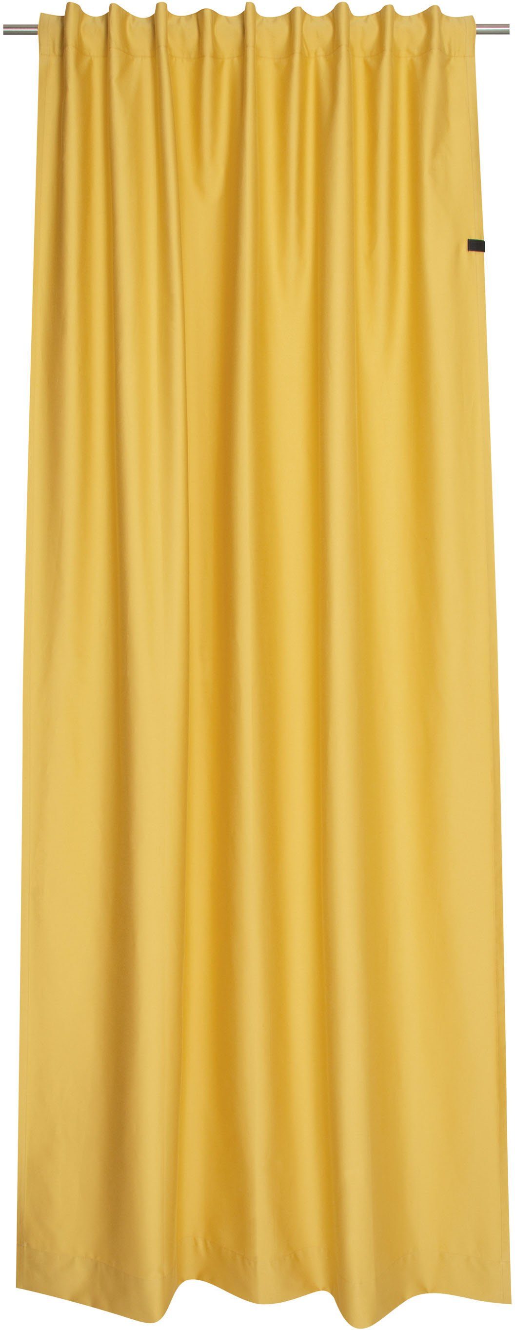 Vorhang Soft, SCHÖNER blickdicht, (1 Jacquard, Lederapplikation goldfarben WOHNEN-Kollektion, St), mit Multifunktionsband