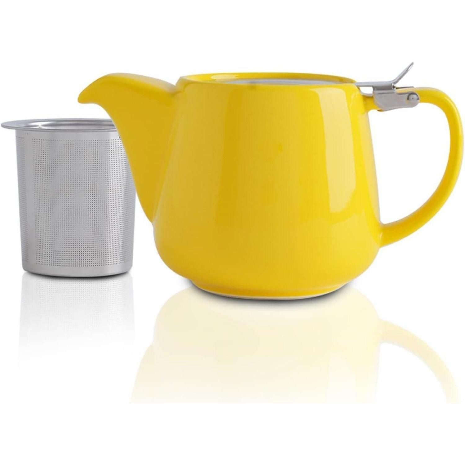 LuxusKollektion Teekanne Teekanne Porzellan 1200ml Gelb