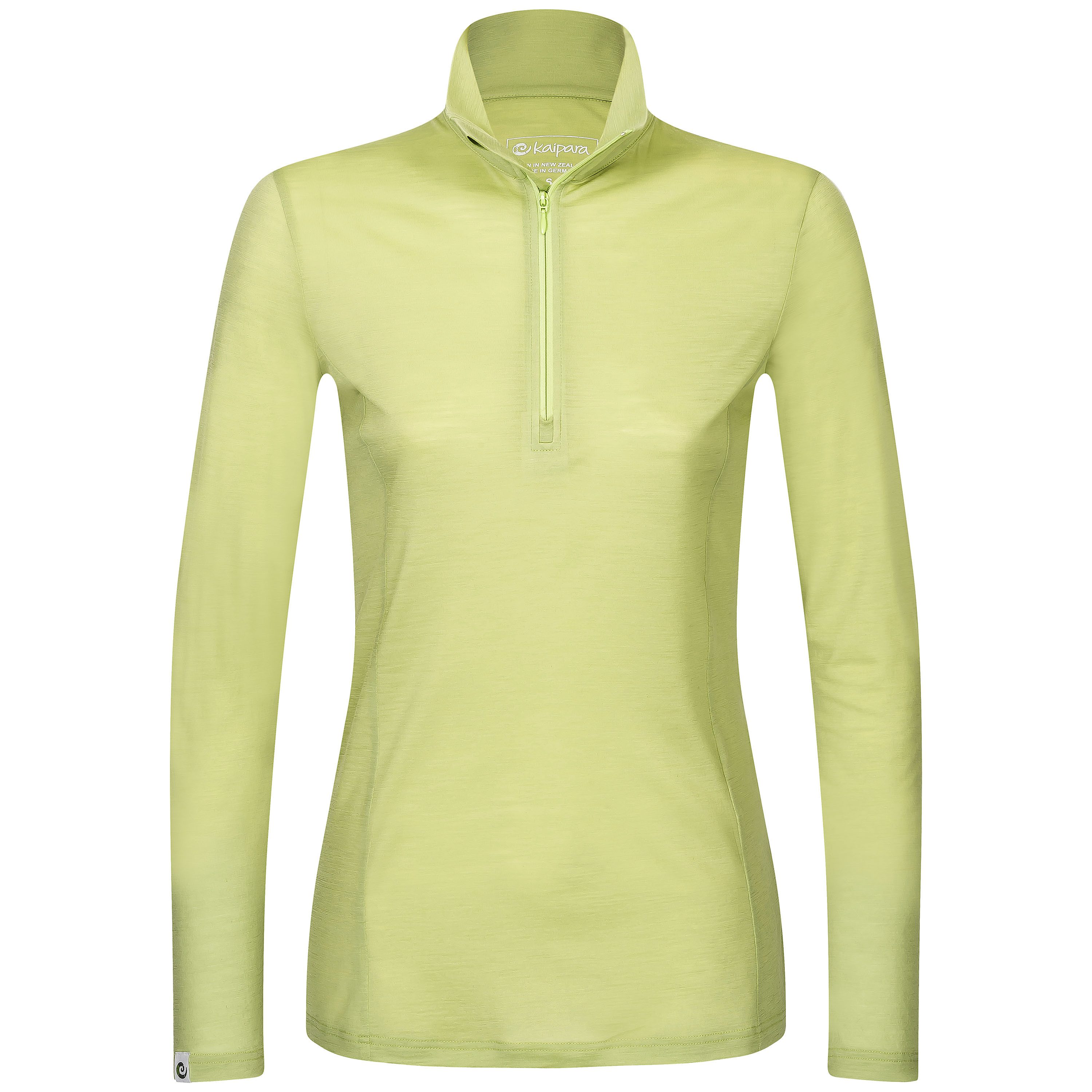 Kaipara - Merino Sportswear Funktionsshirt Merino Zip-Neck Damen Slimfit 200 (1-tlg) aus reiner Merinowolle Made in Germany