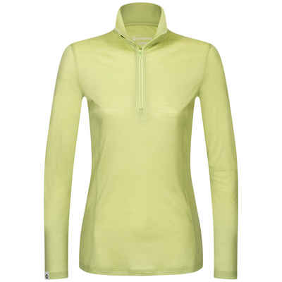 Kaipara - Merino Sportswear Funktionsshirt Merino Zip-Neck Damen Slimfit 200 (1-tlg) aus reiner Merinowolle Made in Germany