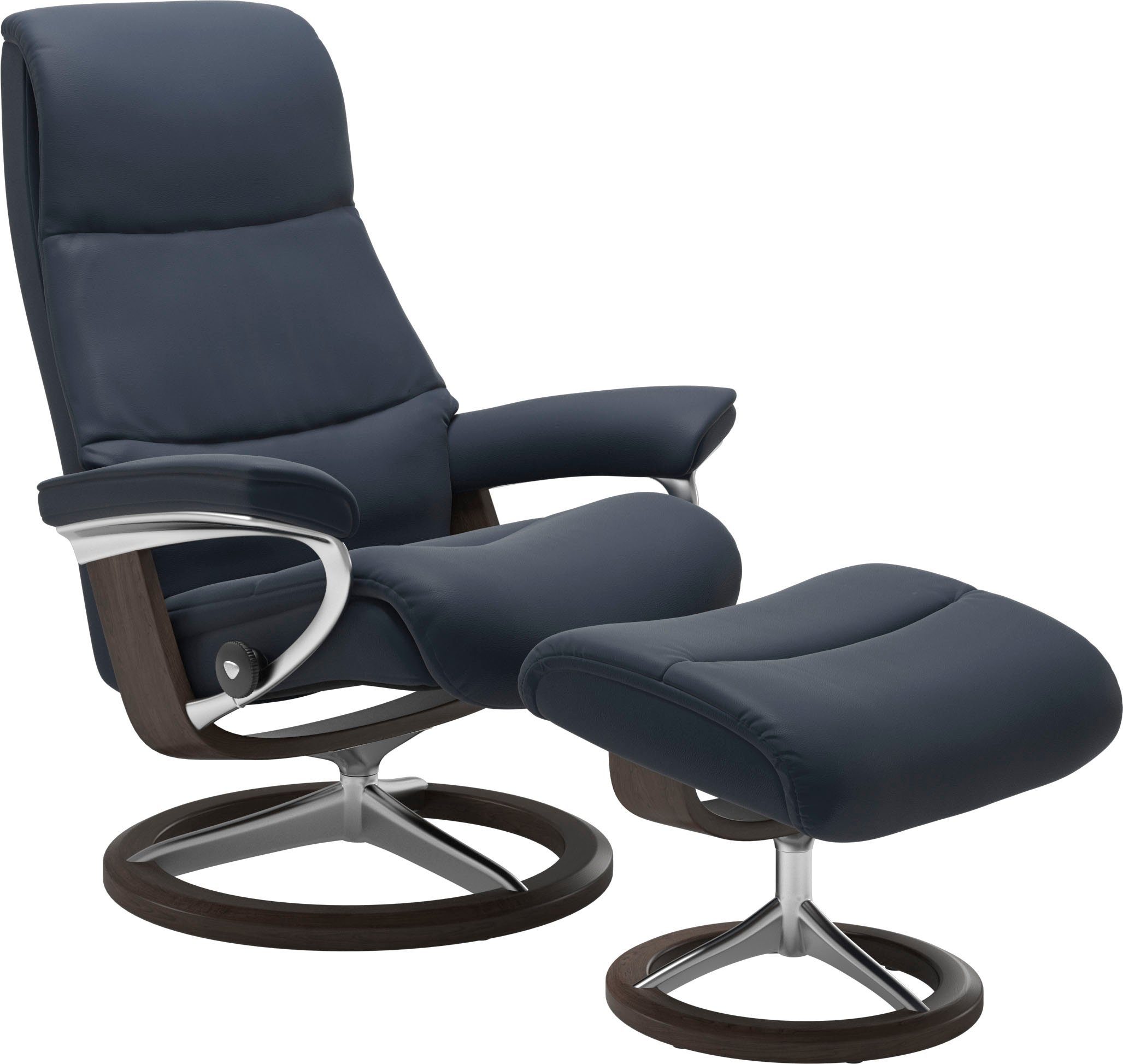 Stressless® Relaxsessel View (Set, Relaxsessel mit Hocker), mit Signature Base, Größe M,Gestell Wenge