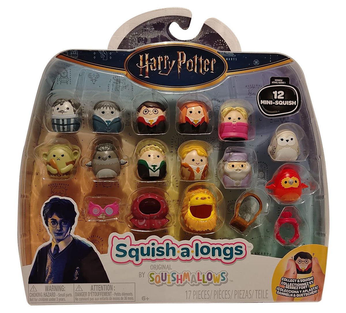 Jazwares Spielfigur Squish-a-longs Harry Potter 12 Mini-Sammelfiguren Mini-Figuren Zubehör