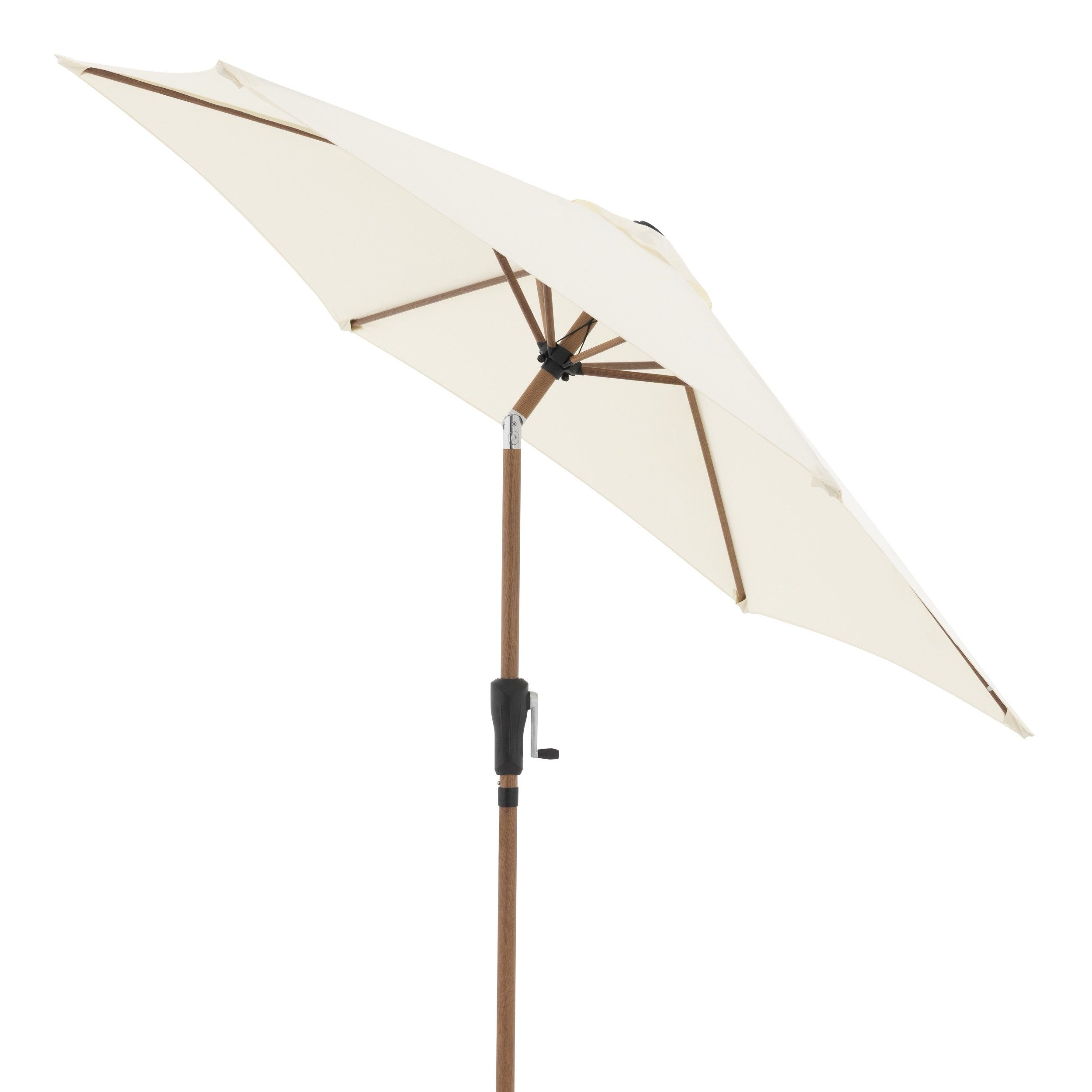 doppler® Sonnenschirm City Wood, Holzoptik, Ø250cm, für Balkon, mit Kurbel