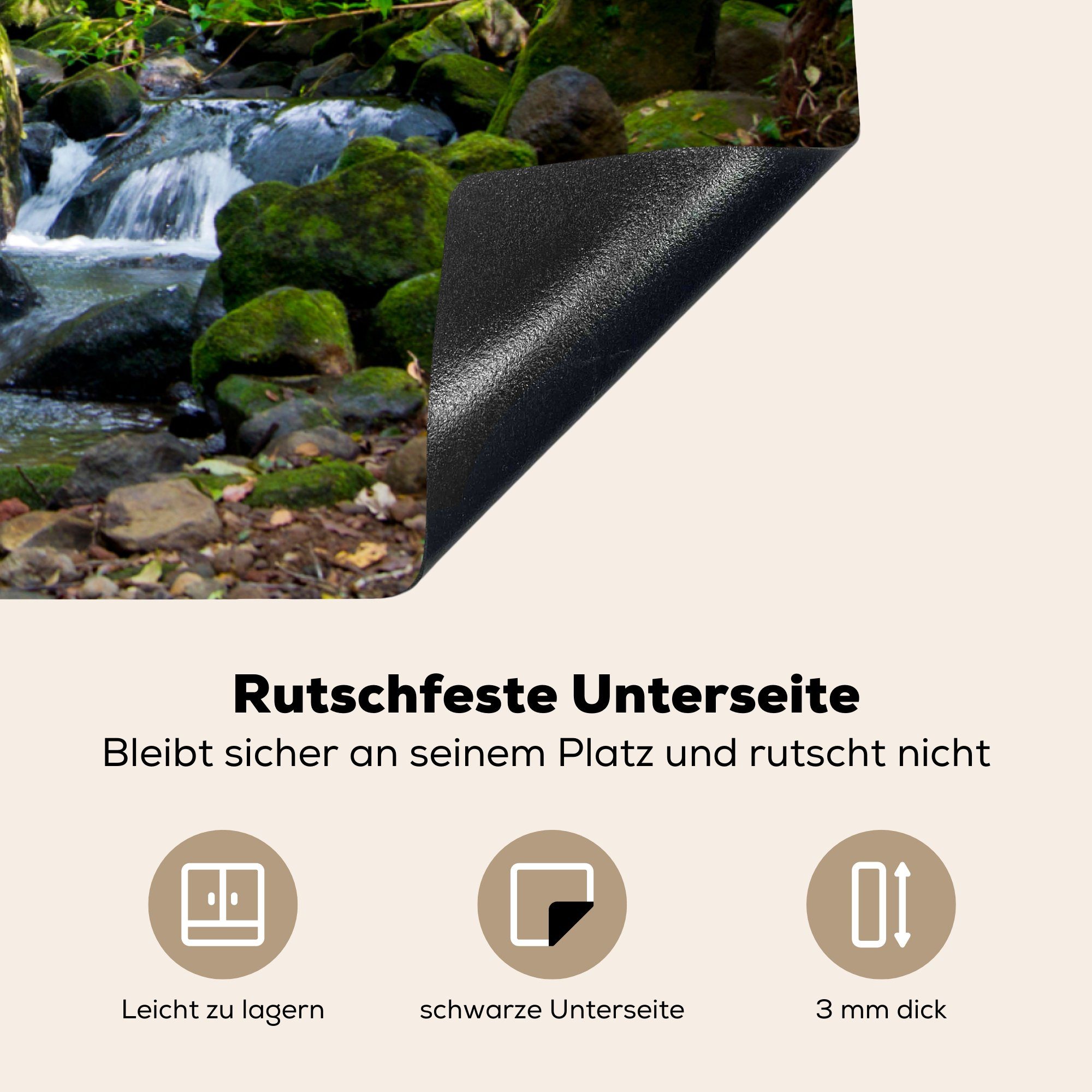 Creek, Schutz Induktionskochfeld MuchoWow Vinyl, 81x52 küche, die Herdblende-/Abdeckplatte für Rainforest (1 Ceranfeldabdeckung cm, tlg),