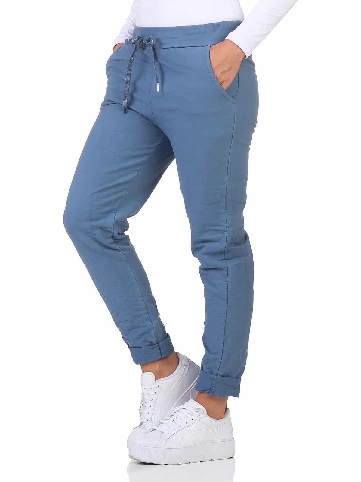 OriginalYou Schlupfhose Damen Freizeithose Winter Cotton mit Stretch bequeme Chino Hose Gummibund & Kordelzug, unifarben – Bild 3 von 5