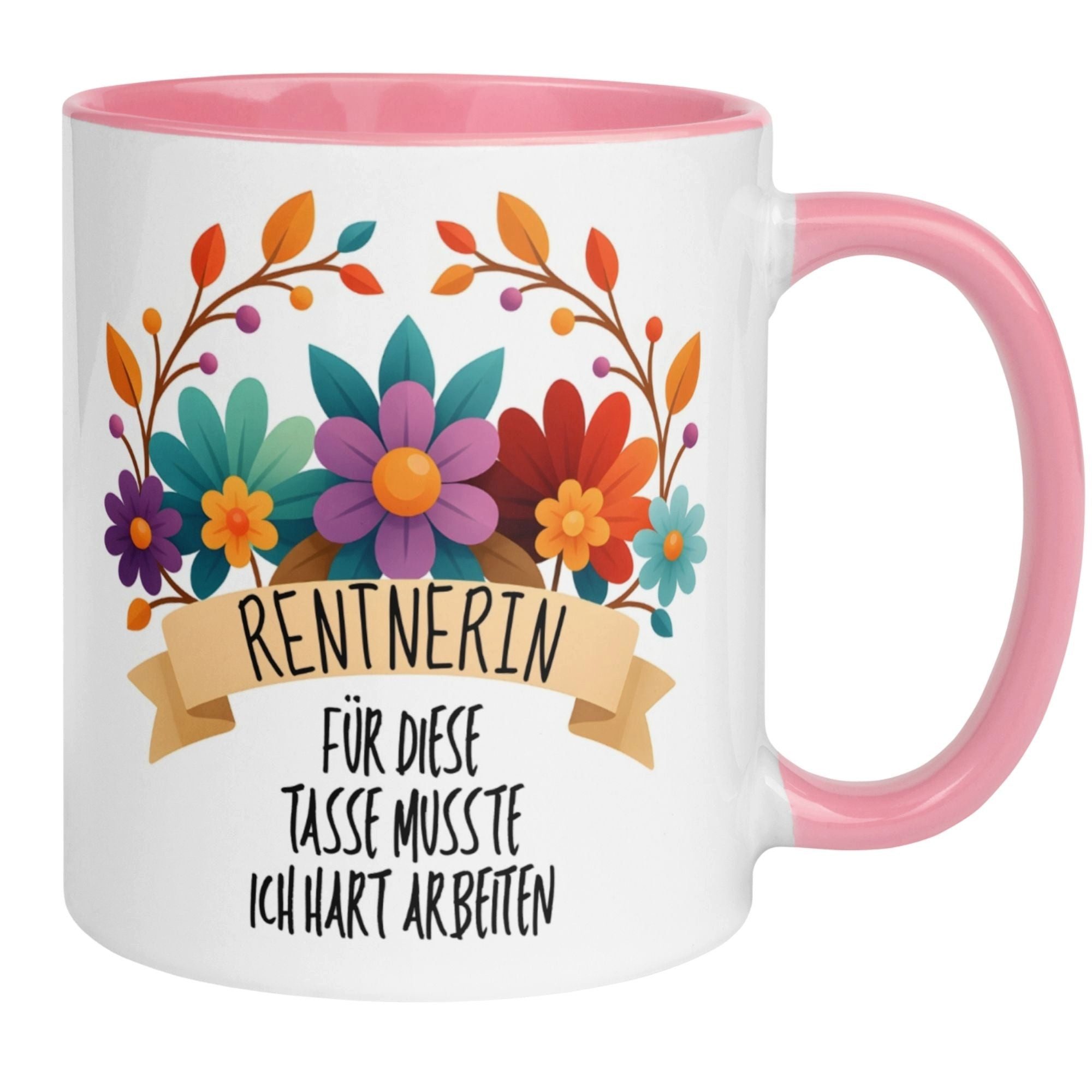 Momentals Tasse Rente Frau – „Für diese Tasse musste ich hart arbeiten“ – Rentnerin, Gratis Versand · Links-&Rechtshänder · Spülmaschinenfest