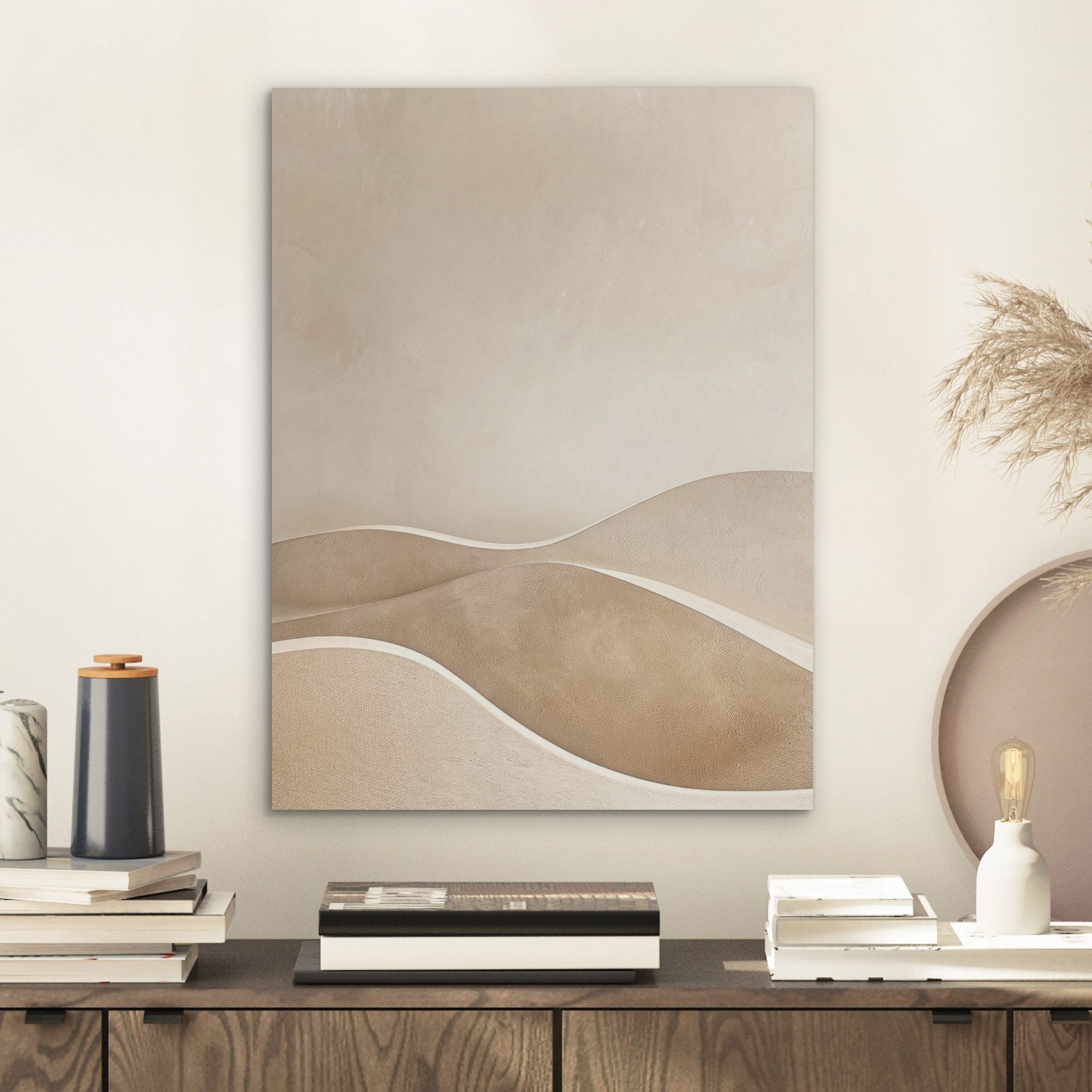 MuchoWow Gemälde Beige - Natur - Abstrakt - Modern, Fotodruck (1 St), Akust günstig online kaufen