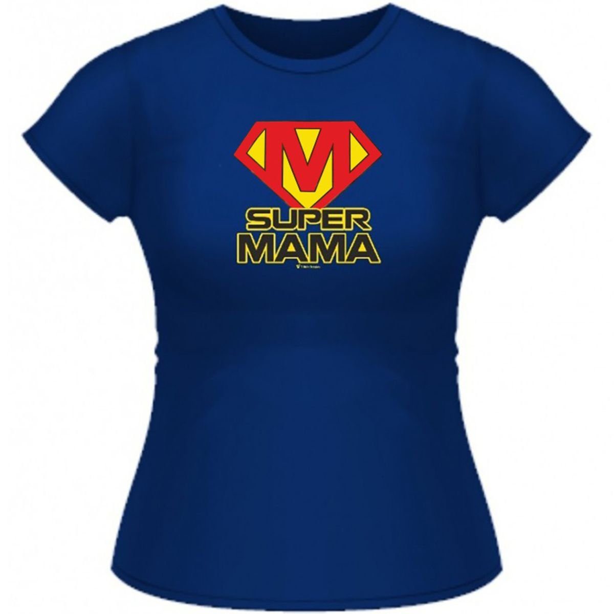 T-Shirt Total T-Shirt Super Mama T-Shirt für Damen in der Farbe Blau