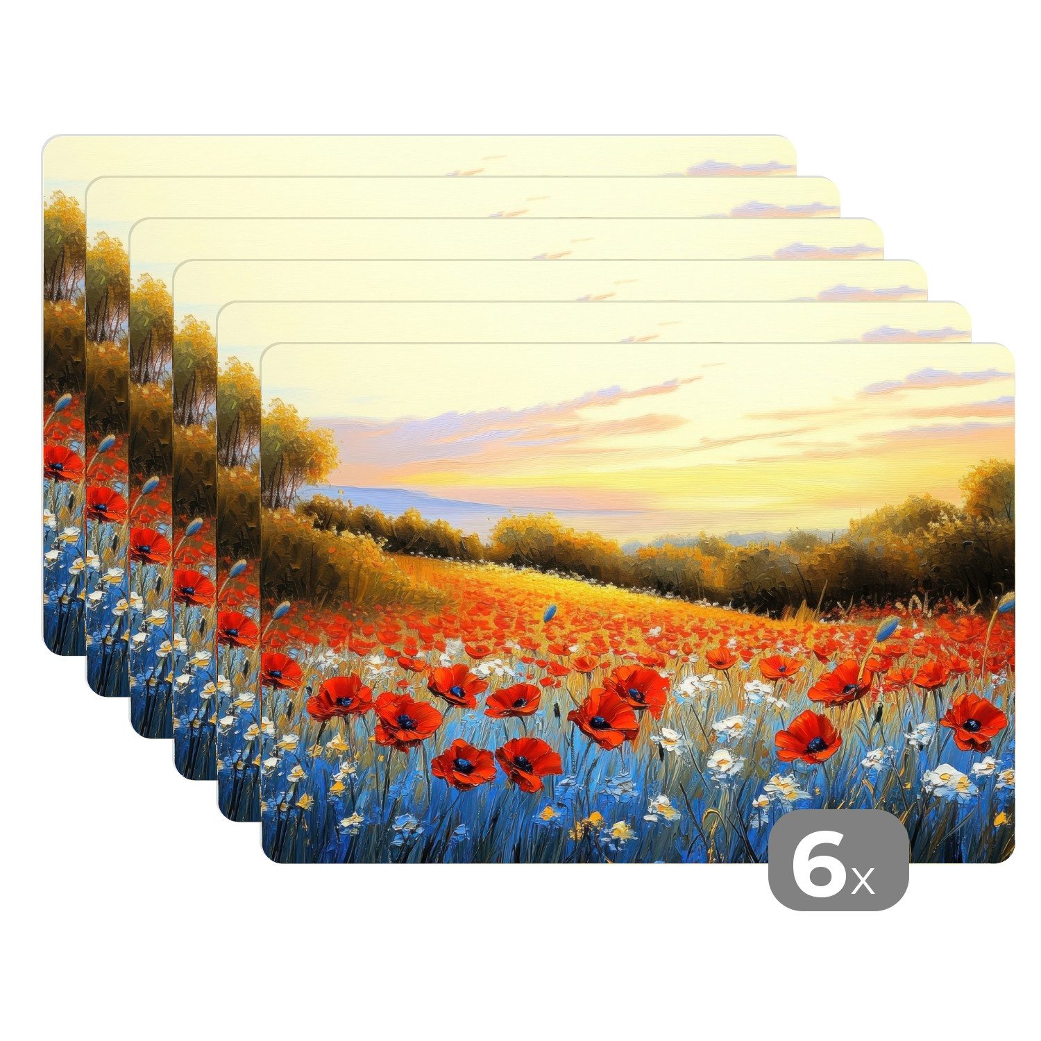 MuchoWow Platzset Mohn - Blumenfeld - günstig online kaufen