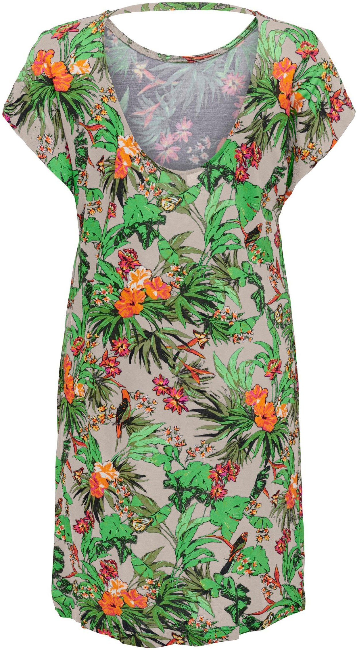 ONLFLAWSOME Minikleid Pumice DRESS JRS ONLY S/S AOP:Tropical Stone