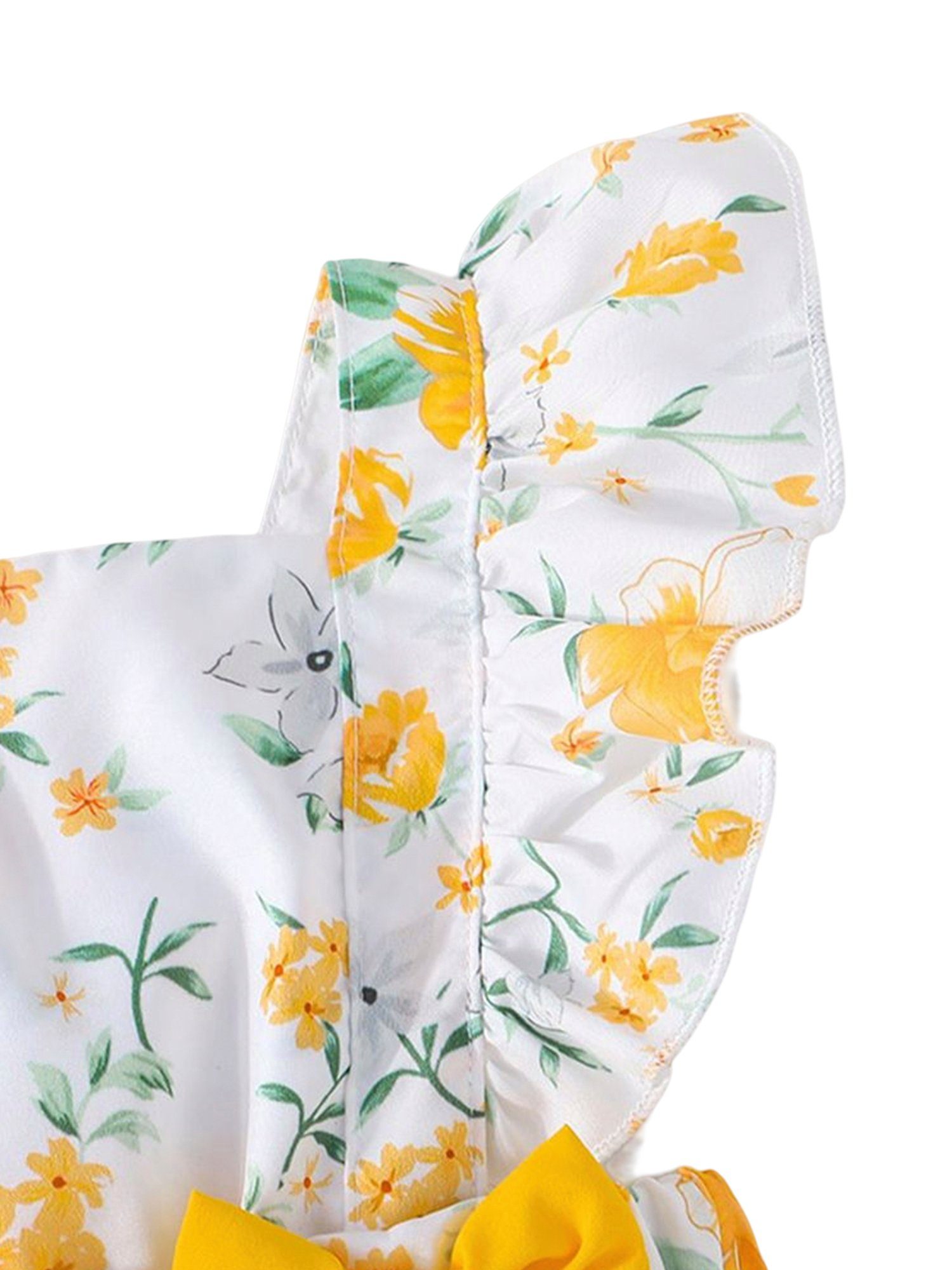 LAPA Druckkleid Baby knielanges Blumendruck mit (2-tlg) Sommerkleid Rüschen