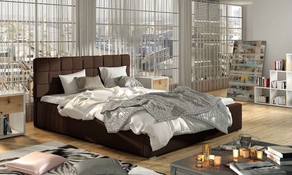 Xlmoebel Polsterbett Designer Bett 180x200cm Textil Luxus für Schlafzimmer und Hotel (180x200 cm), Made in Europa