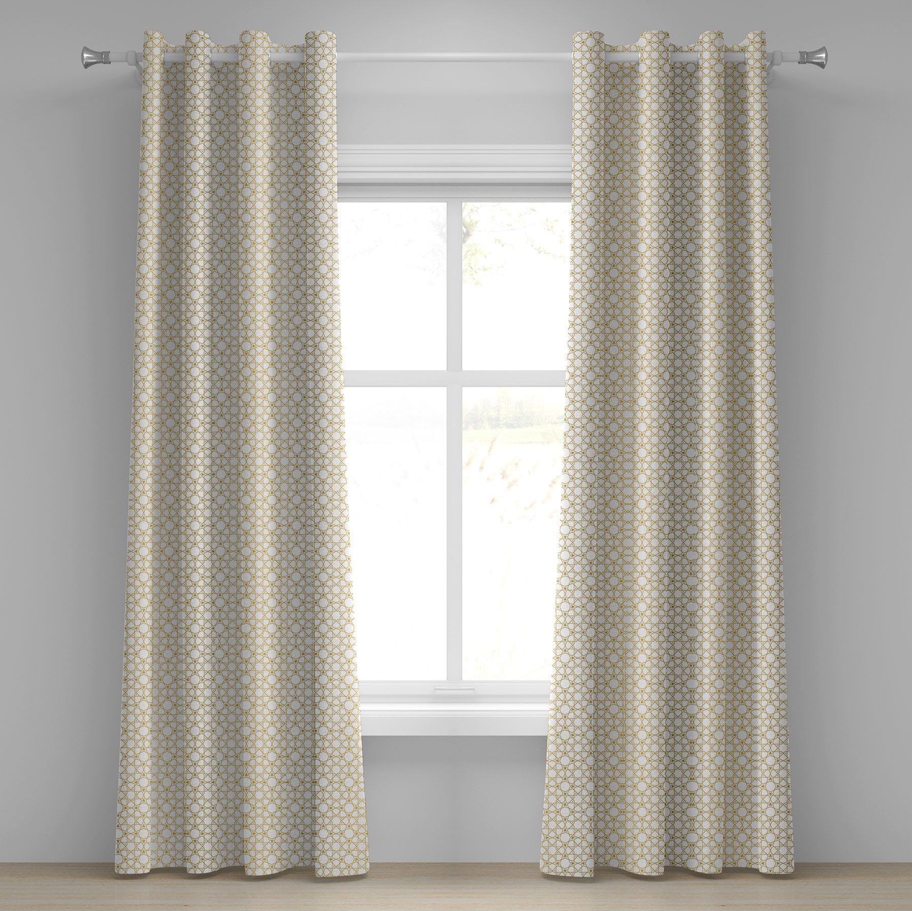 Gardine Dekorative 2-Panel-Fenstervorhänge für Schlafzimmer Wohnzimmer, Abakuhaus, marokkanisch Traditionelle girih Stern