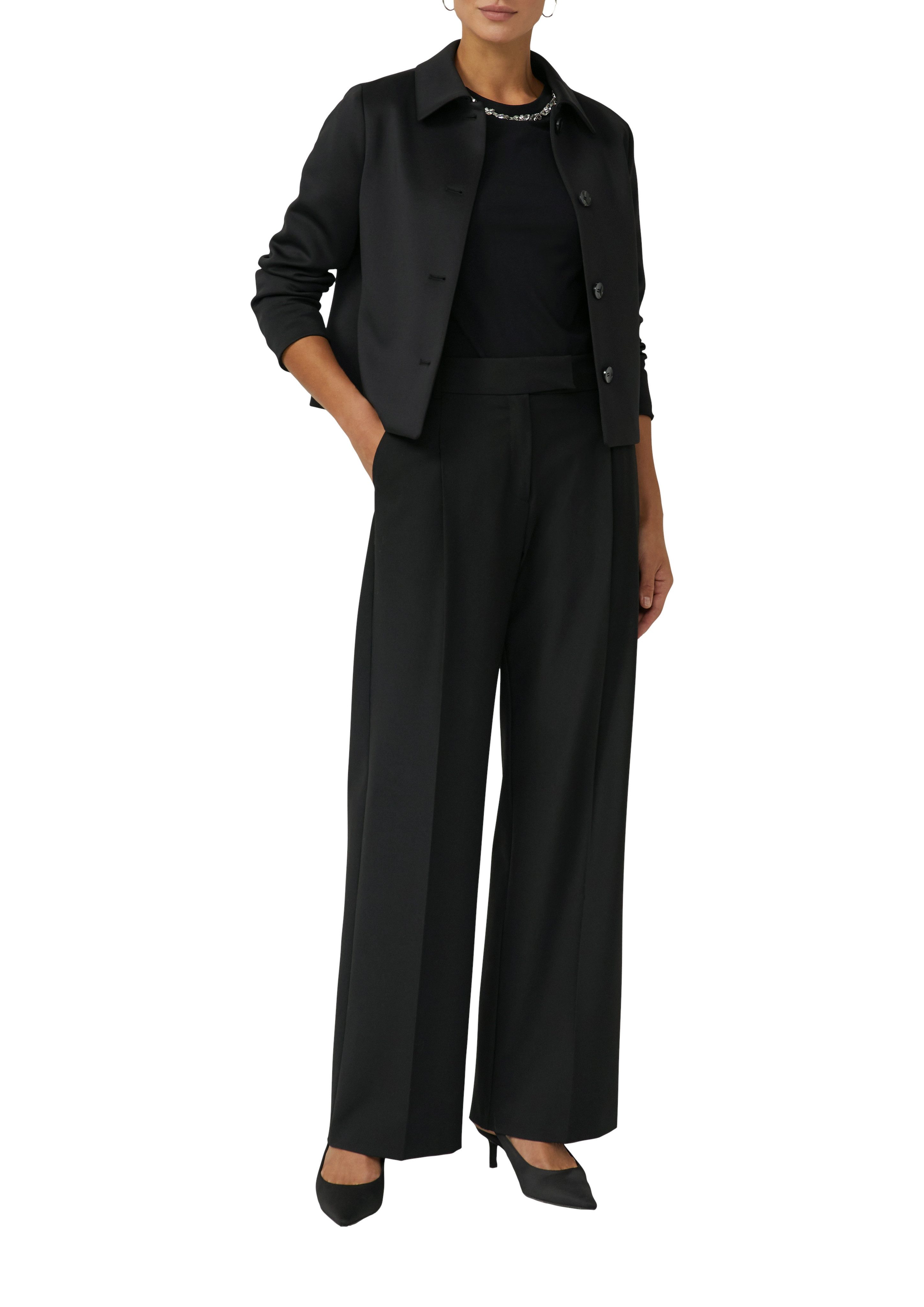 s.Oliver BLACK LABEL Langarmshirt mit Glitzersteinen am Rundhals günstig online kaufen