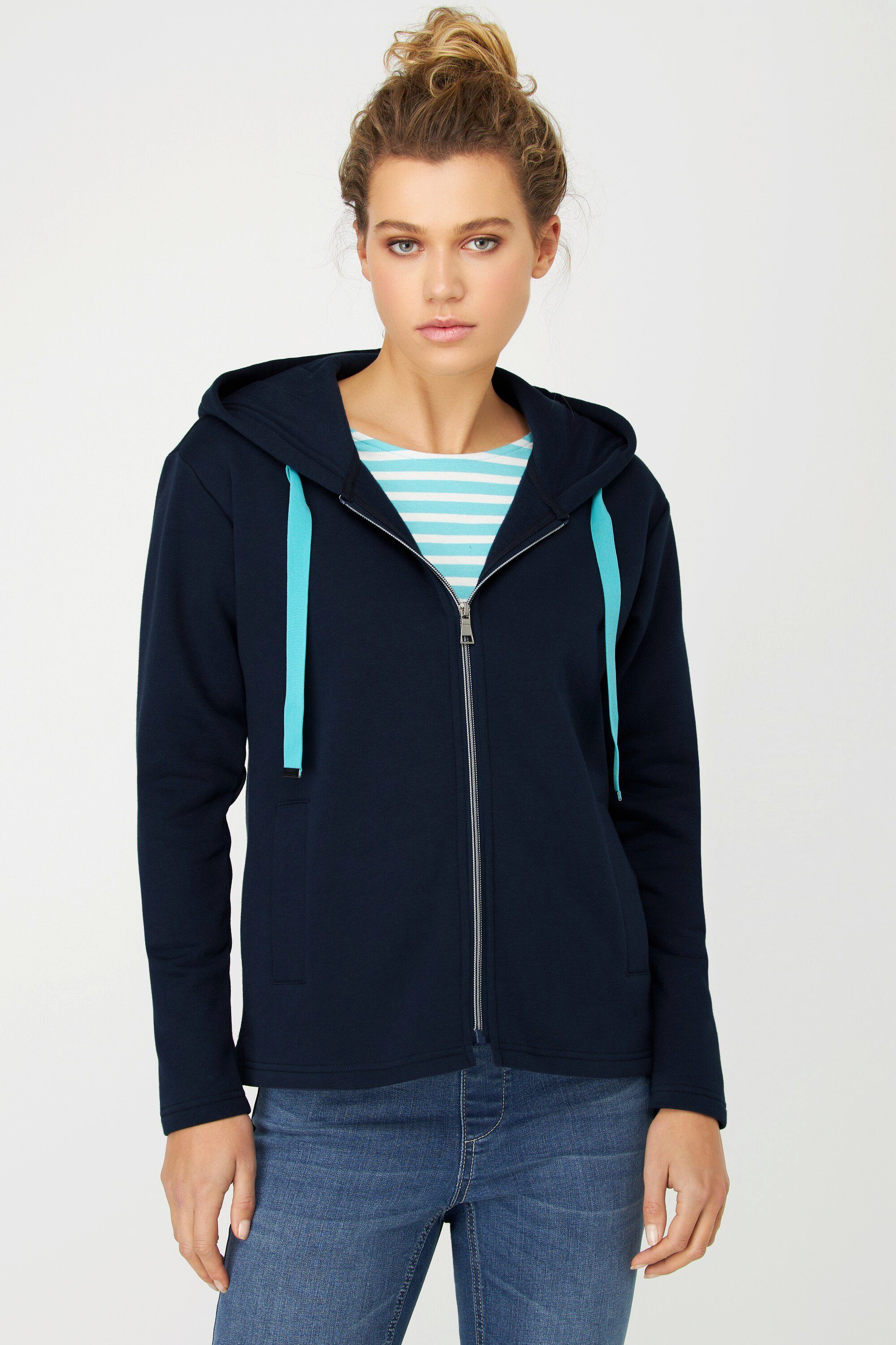 Gina Laura Sweatjacke Hoodie-Jacke Sweat Kapuze Langarm