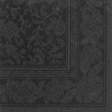 PAPSTAR Papierserviette "Royal Collection Ornaments", schwarz, 40x40cm, (50 St), 40 cm x 40 cm, 1/4-Falzung