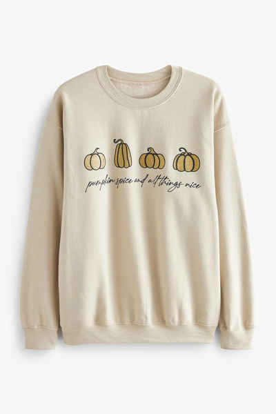 Next Sweatshirt Kürbisgewürz Kürbis Halloween Sweatshirt (1-tlg)