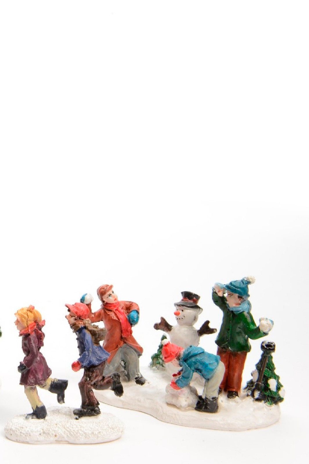 Kaemingk Schneemann Figuren Dekofiguren Schneemann mit Kinder/Hund 2 tlg eine Packung