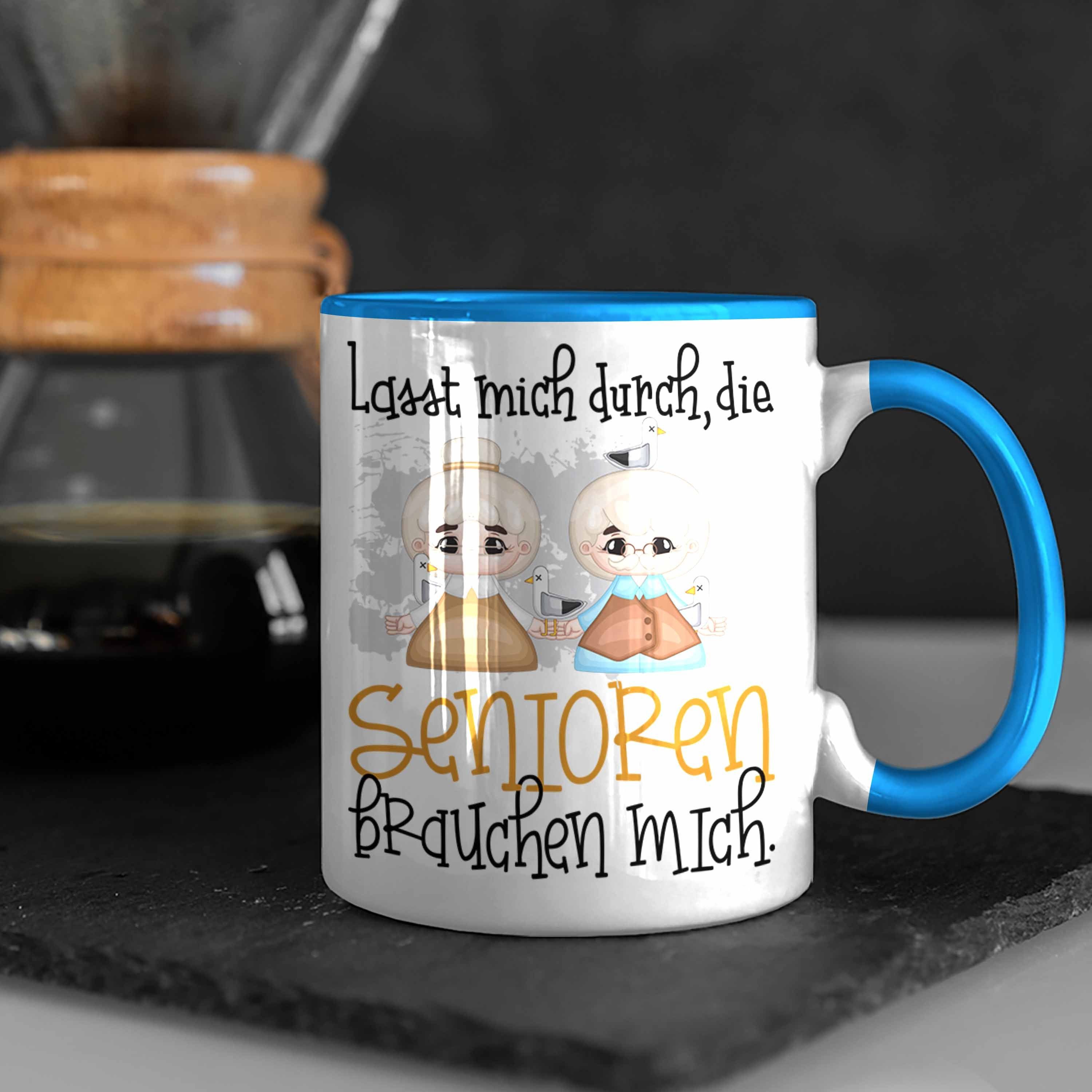 Tasse Trendation Spruch Blau Geschenk Altenpflege Altenpfleger Tasse Lustiger Altenpflegerin