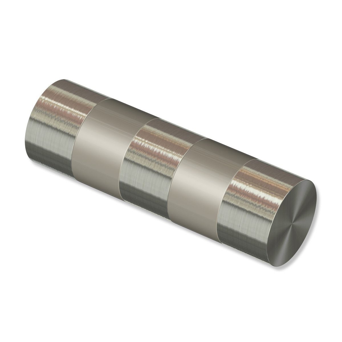 Gardinenstangen-Endstück Mavell (Zylinder Bicolor), INTERDECO, für 20 mm Ø, (Packung, Edelstahl-Optik), 2 Stück