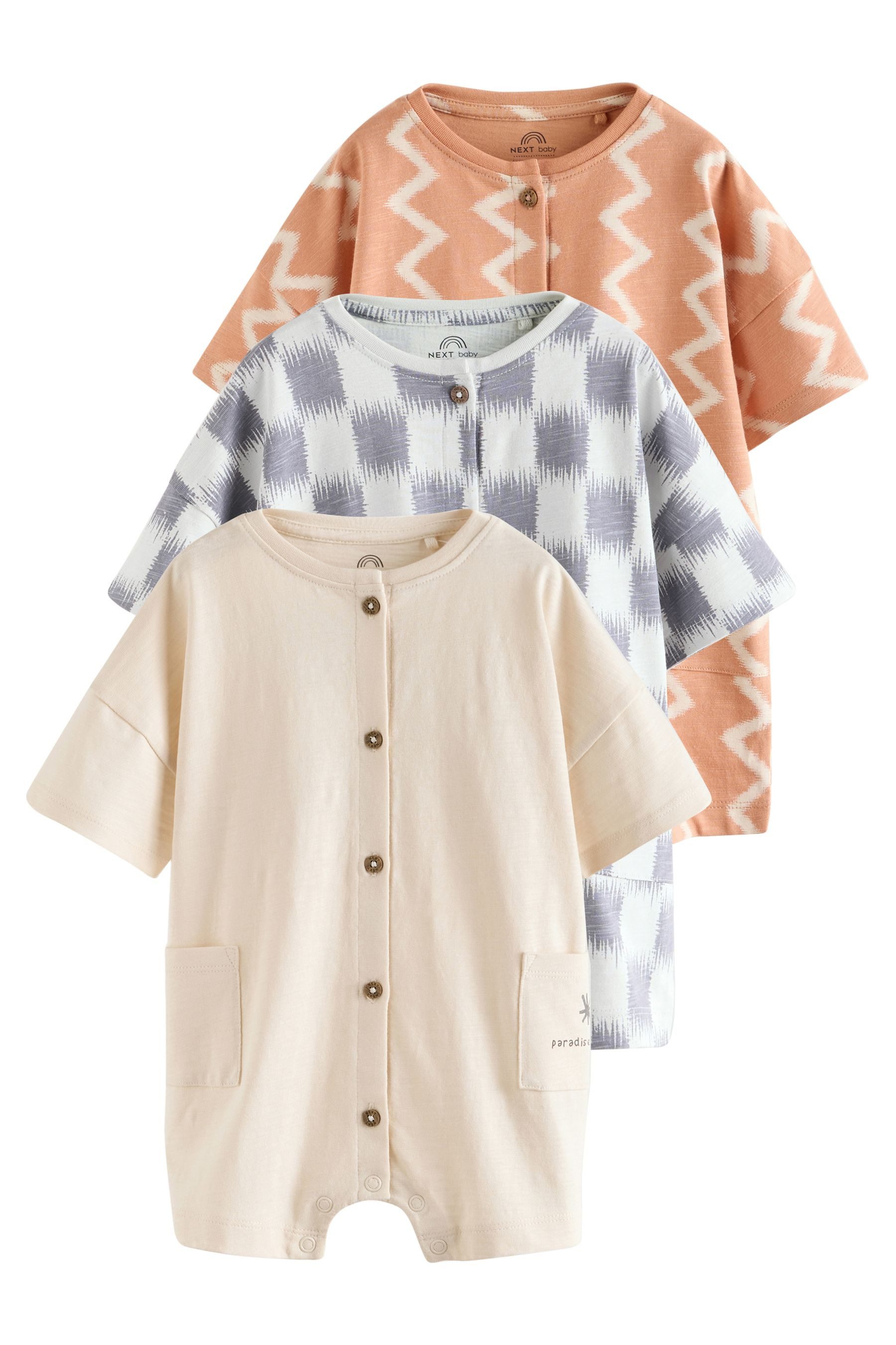 Next Strampler Strampelanzüge aus Jersey, 3er-Pack (3-tlg)