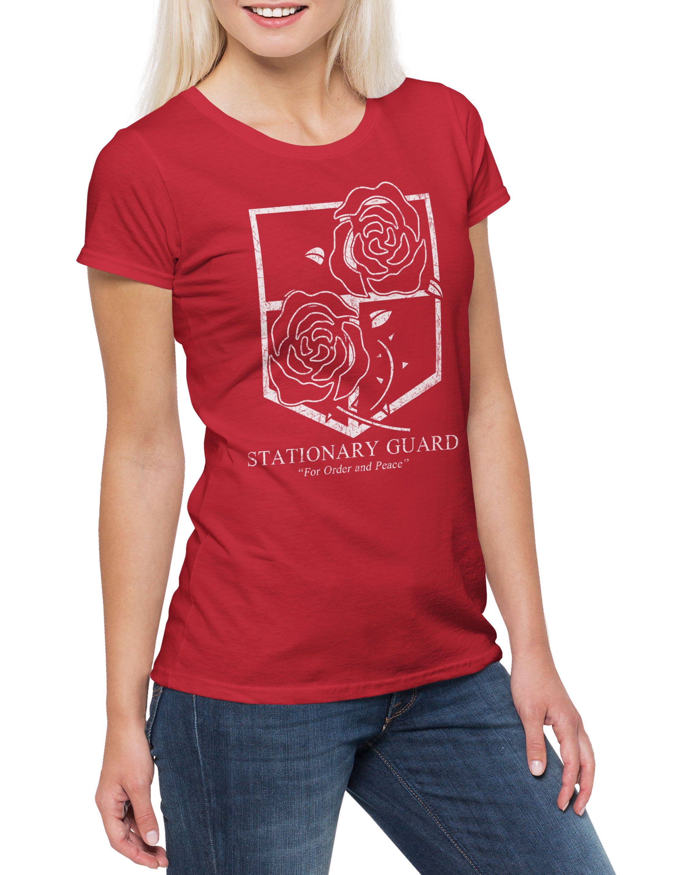 Print-Shirt Stationary Guard Damen T-Shirt Attack On Logo Symbol Titan Sign Game