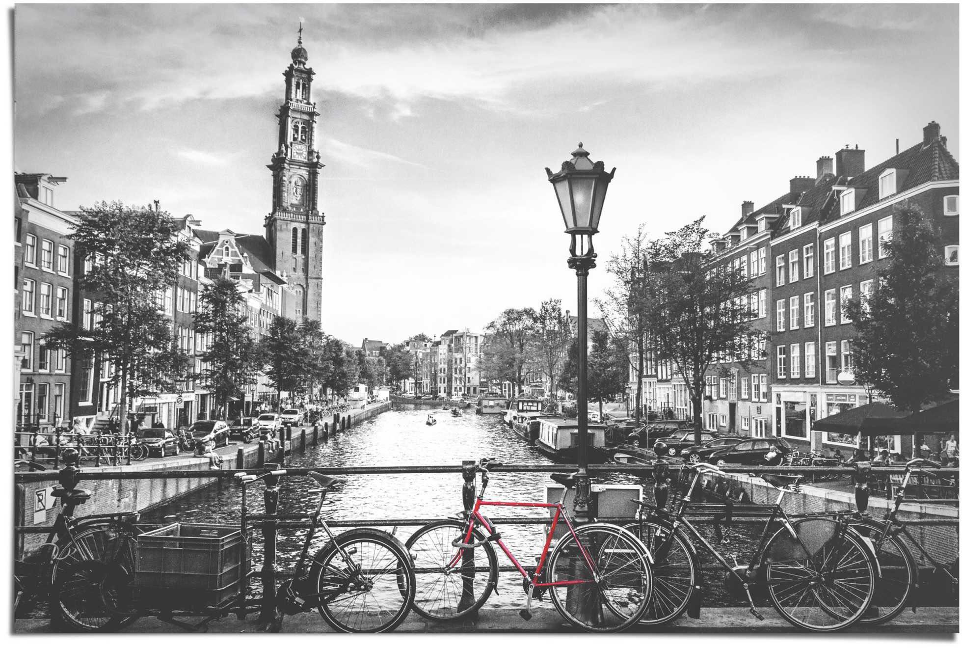 Amsterdam St) Brücke Niederlande, Die Reinders! von - Poster (1 Fahrrad Stadt Die Grachten - -