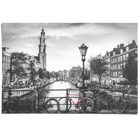 Reinders! Poster Die Grachten von Amsterdam Brücke - Fahrrad - Stadt - Die Niederlande, (1 St)