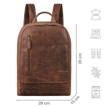 STILORD Notebookrucksack "Phillip" Leder Rucksack mit Laptopfach 15,6 Zoll