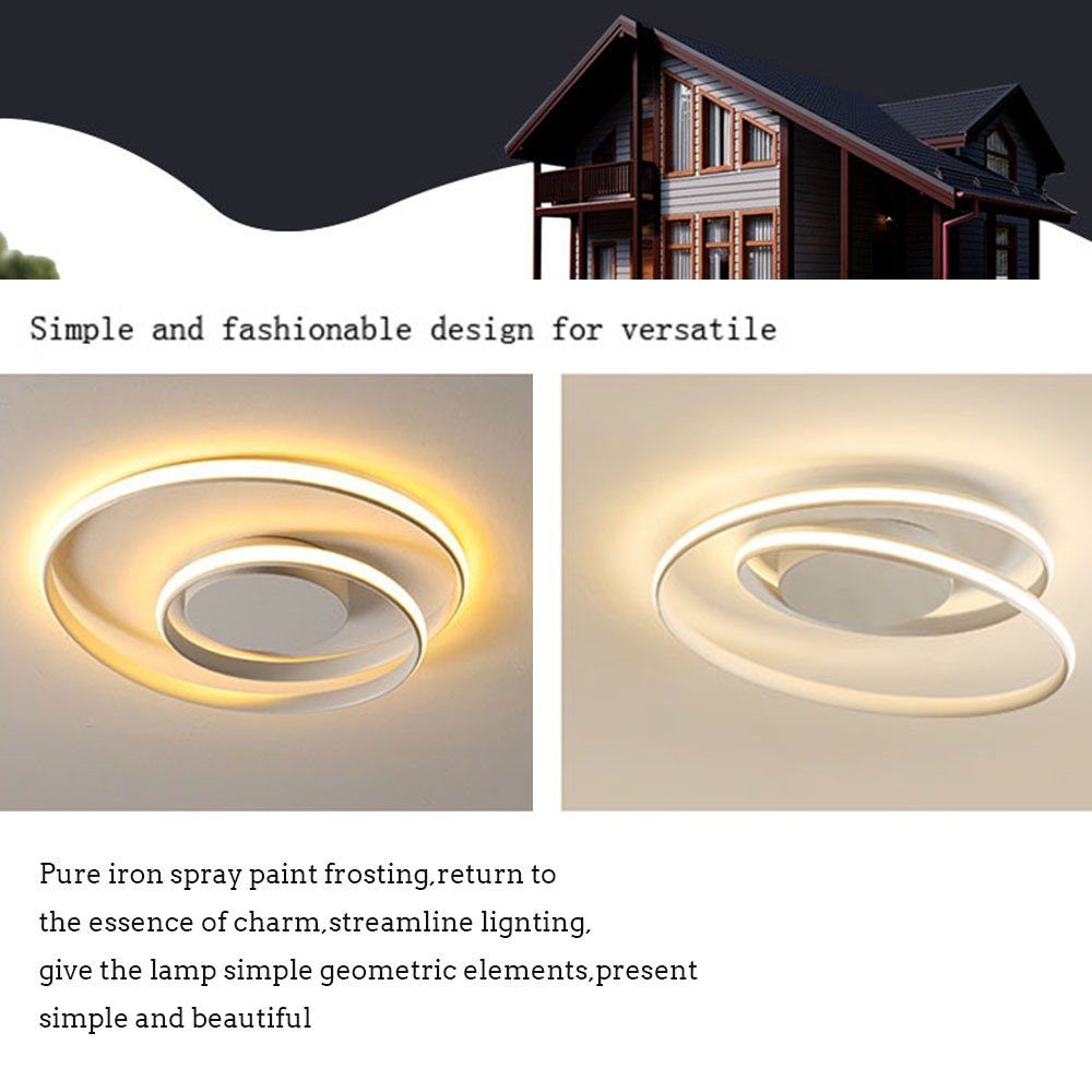 LED LED Schlafzimmer Dimmbar LED Daskoo integriert, Deckenlampe Warmweiß/Neutralweiß/Kaltweiß, dimmbar Wohnzimmer, Fernbedienung stufenlos Deckenleuchte mit fest 42W Deckenleuchten