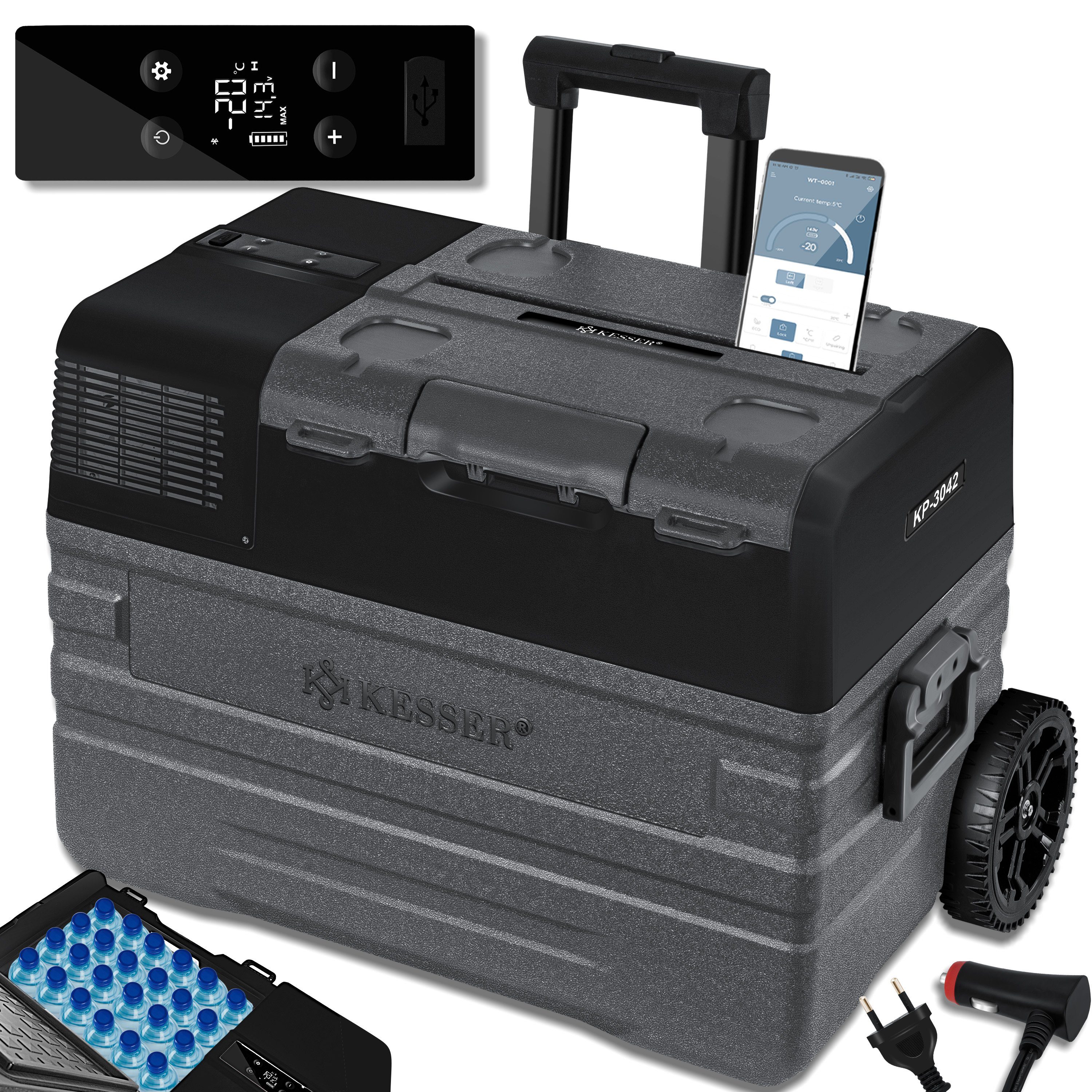 KESSER Thermobehälter, Kompressor Kühlbox elektrisch Gefrierbox, Mit