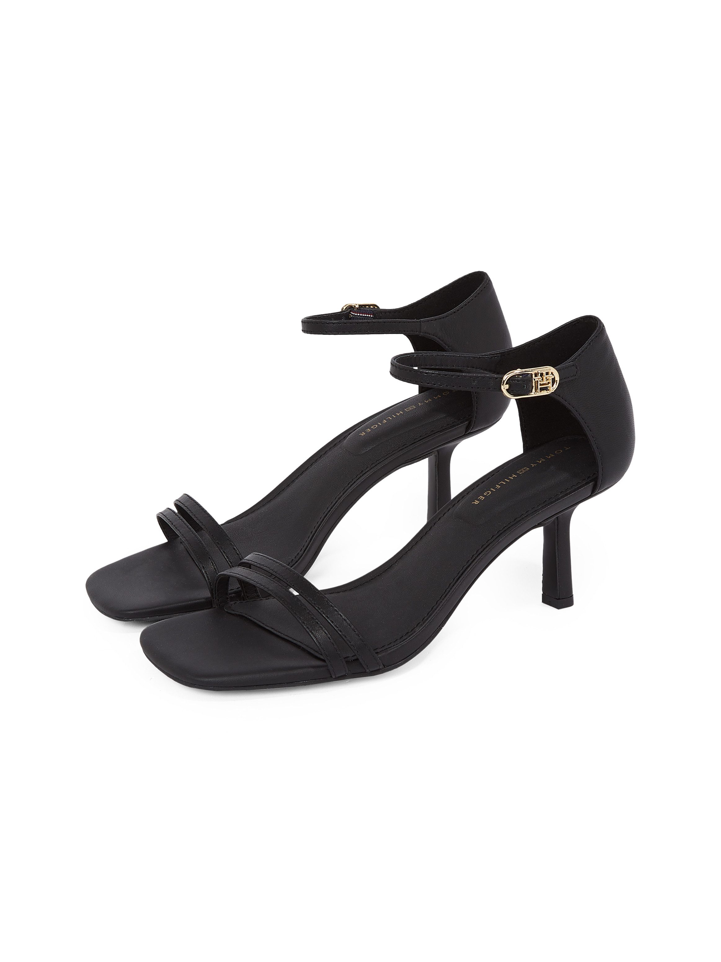 Tommy Hilfiger KITTEN HEEL SANDAL LEATHER High-Heel-Sandalette, Stilettoabsatz, Partyschuh, Abendschuh, verstellbares Fesselriemchen
