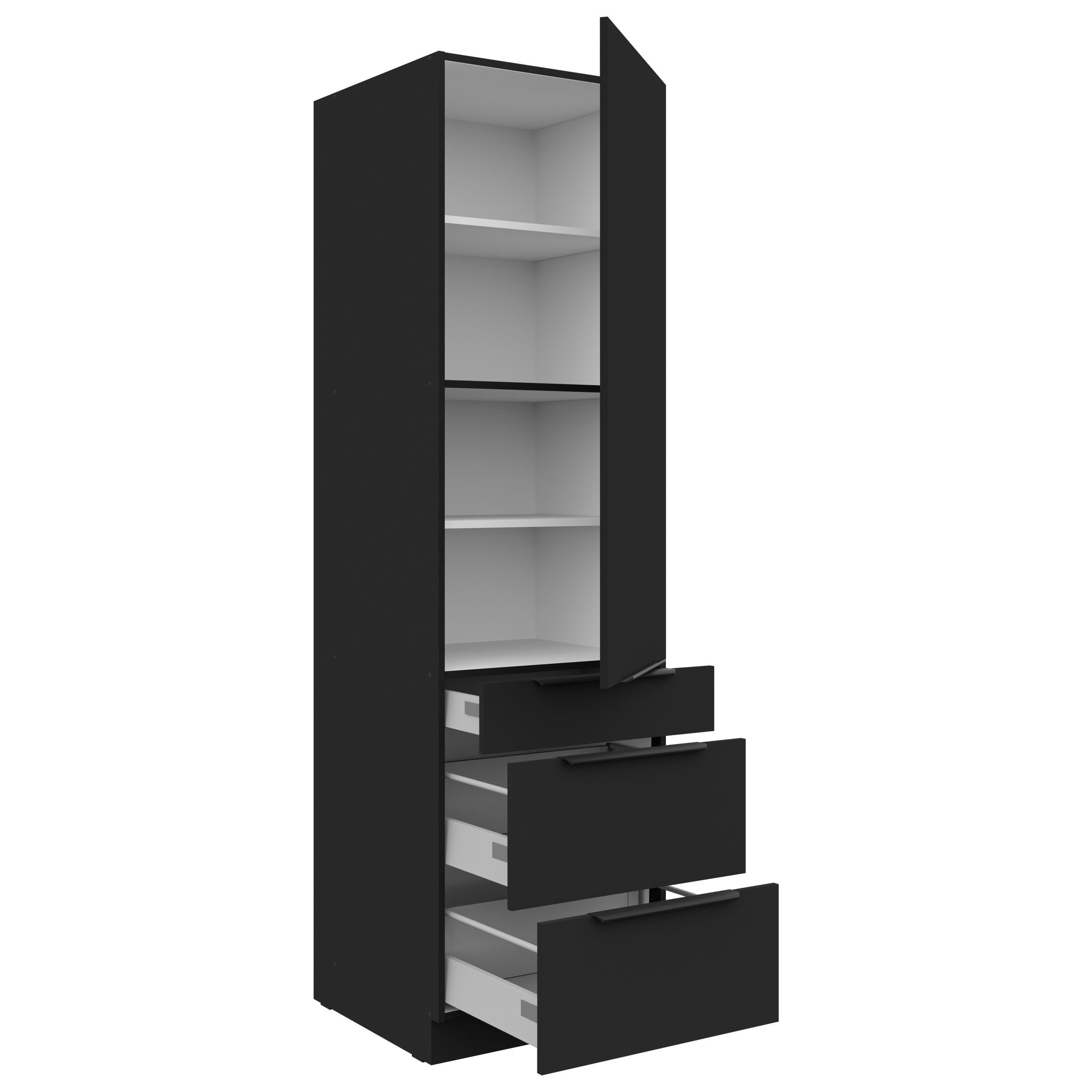 Küchen-Preisbombe Hochschrank 60 cm Küche SIENA Schwarz matt Küchenzeile Kü günstig online kaufen