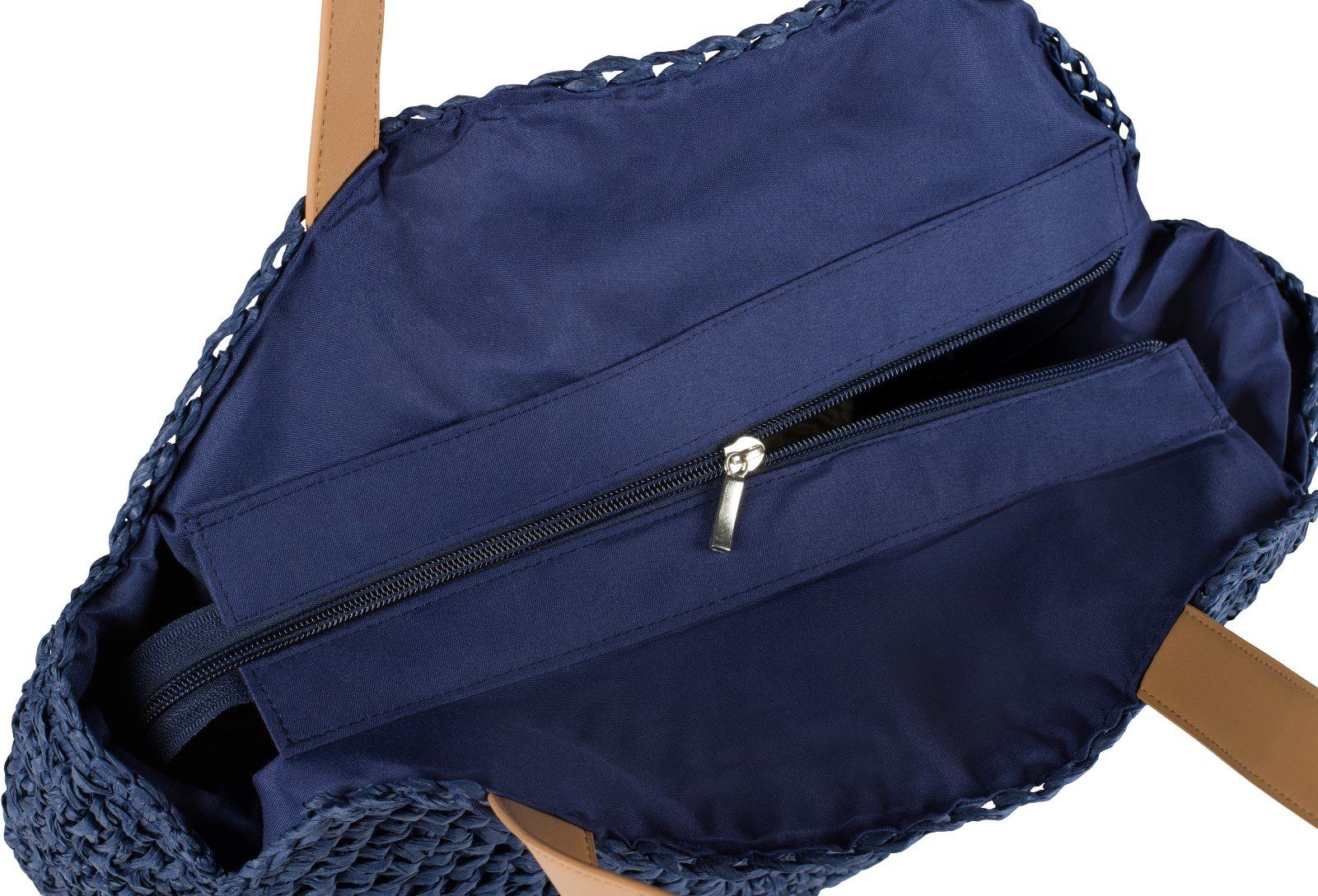 styleBREAKER Schultertasche Runde Flecht Schultertasche - Basttasche (1-tlg)
