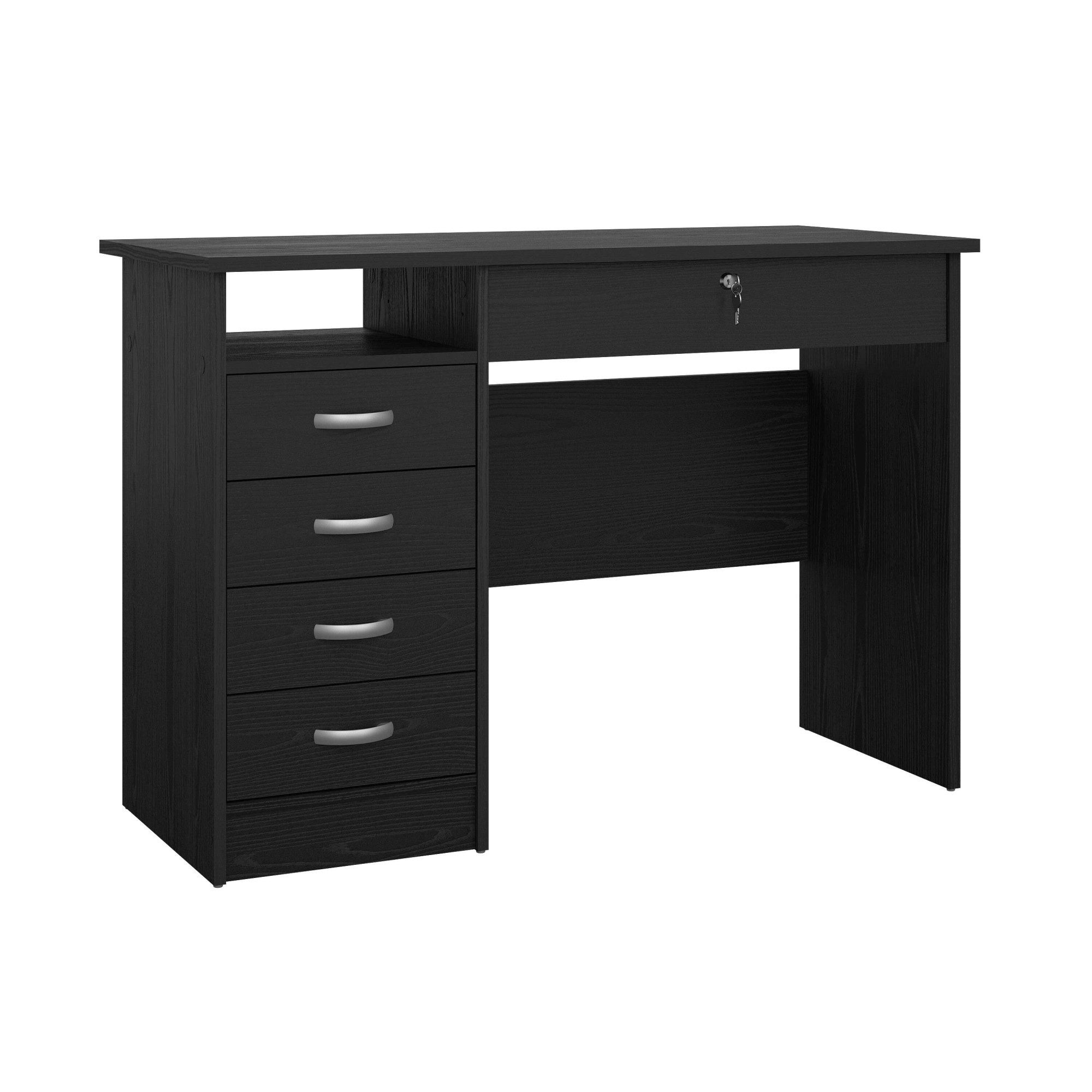 Home affaire Schreibtisch Funktion Plus, Arbeitstisch, Bürotisch, Computertisch mit 5 Schubladen,1 abschließbar,Breite 110 cm