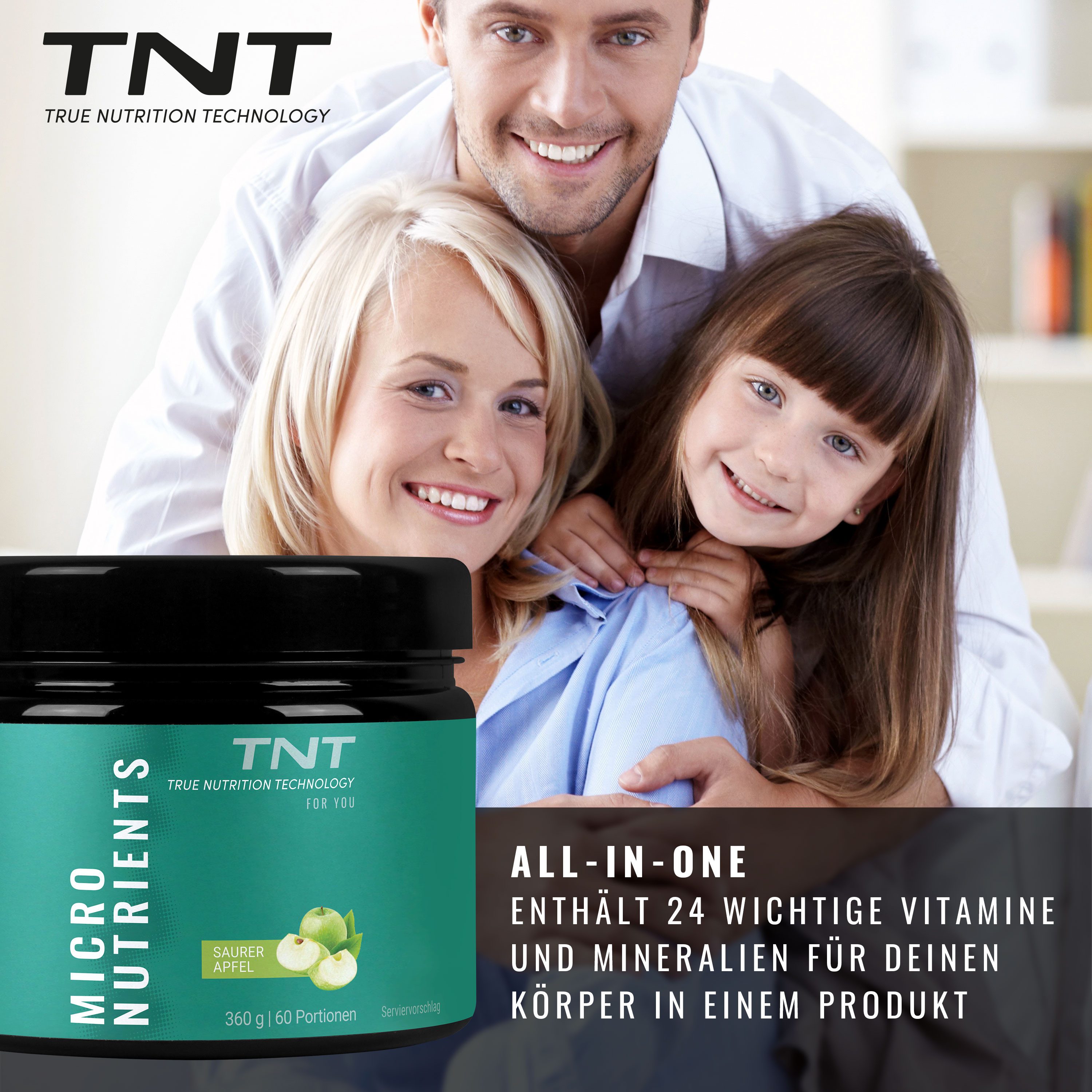 TNT (True Nutrition Technology) Micronutrients - Vitamin-Mineral-Komplex mit Grüntee, Spirulina & Q10 Pulver