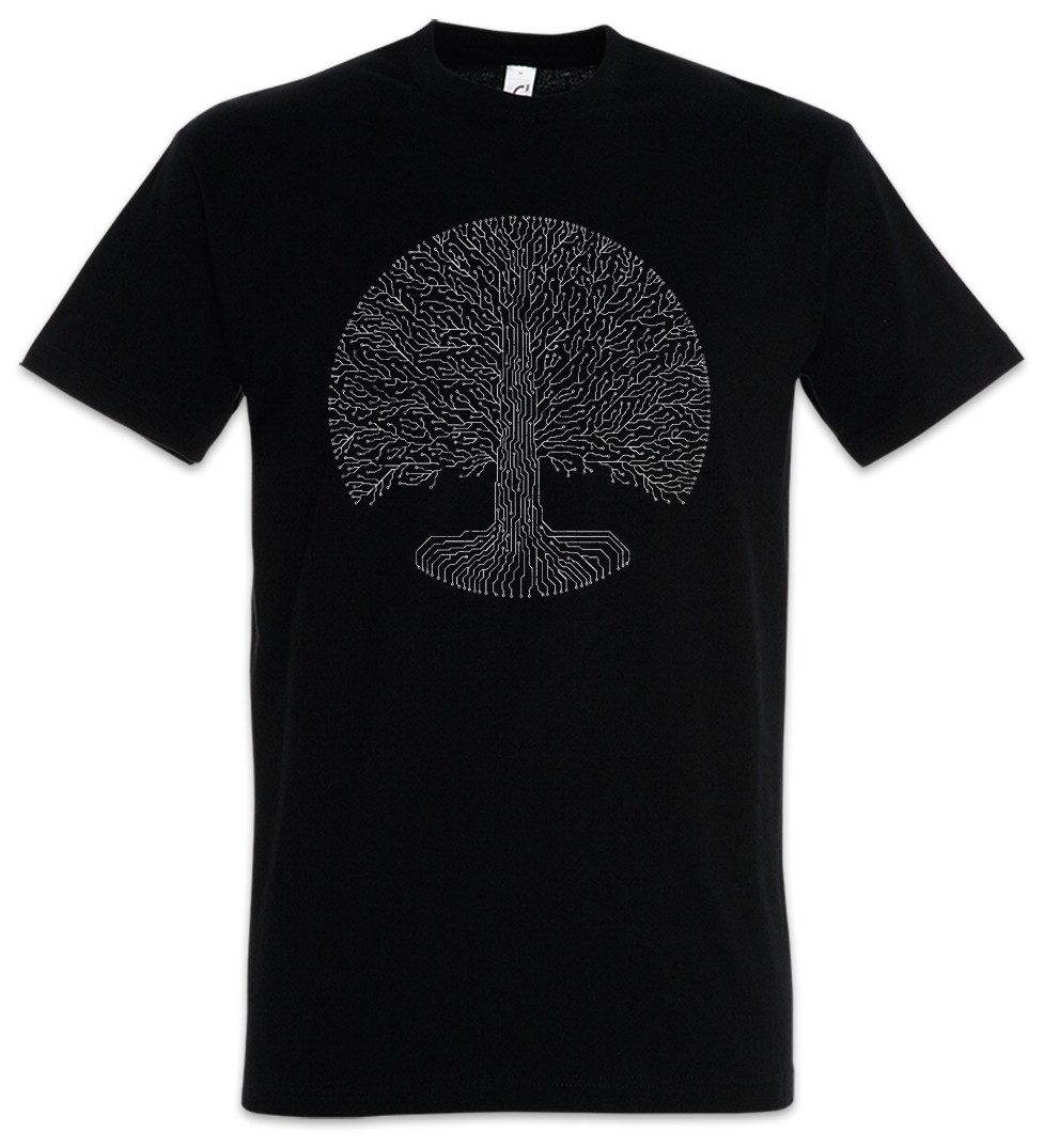 Urban Backwoods Print-Shirt Electro Yggdrasil Herren T-Shirt Elektro Electro Vikings Dance Techno (1-tlg) Disco Acid Wikinger Chillout