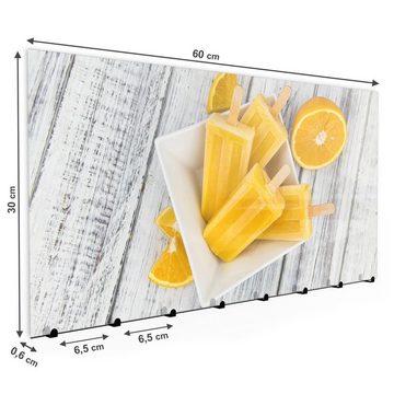 Primedeco Garderobenpaneel Magnetwand und Memoboard aus Glas Eis aus Orange